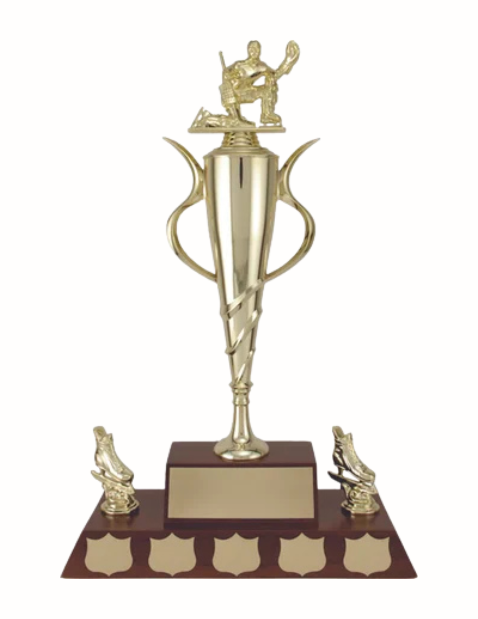 Spiral Cup Walnut Base Annual Trophy 17" (Includes Engraving)