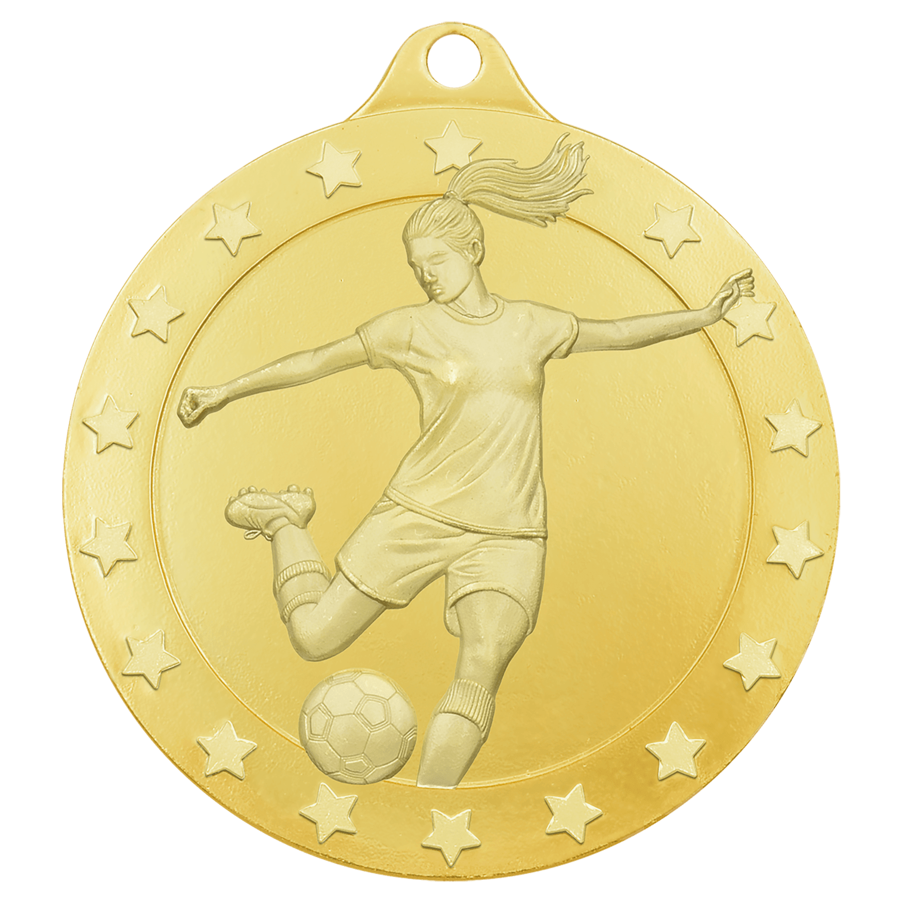 Radiance Female Soccer Medal- 2 sizes (Includes Ribbon)