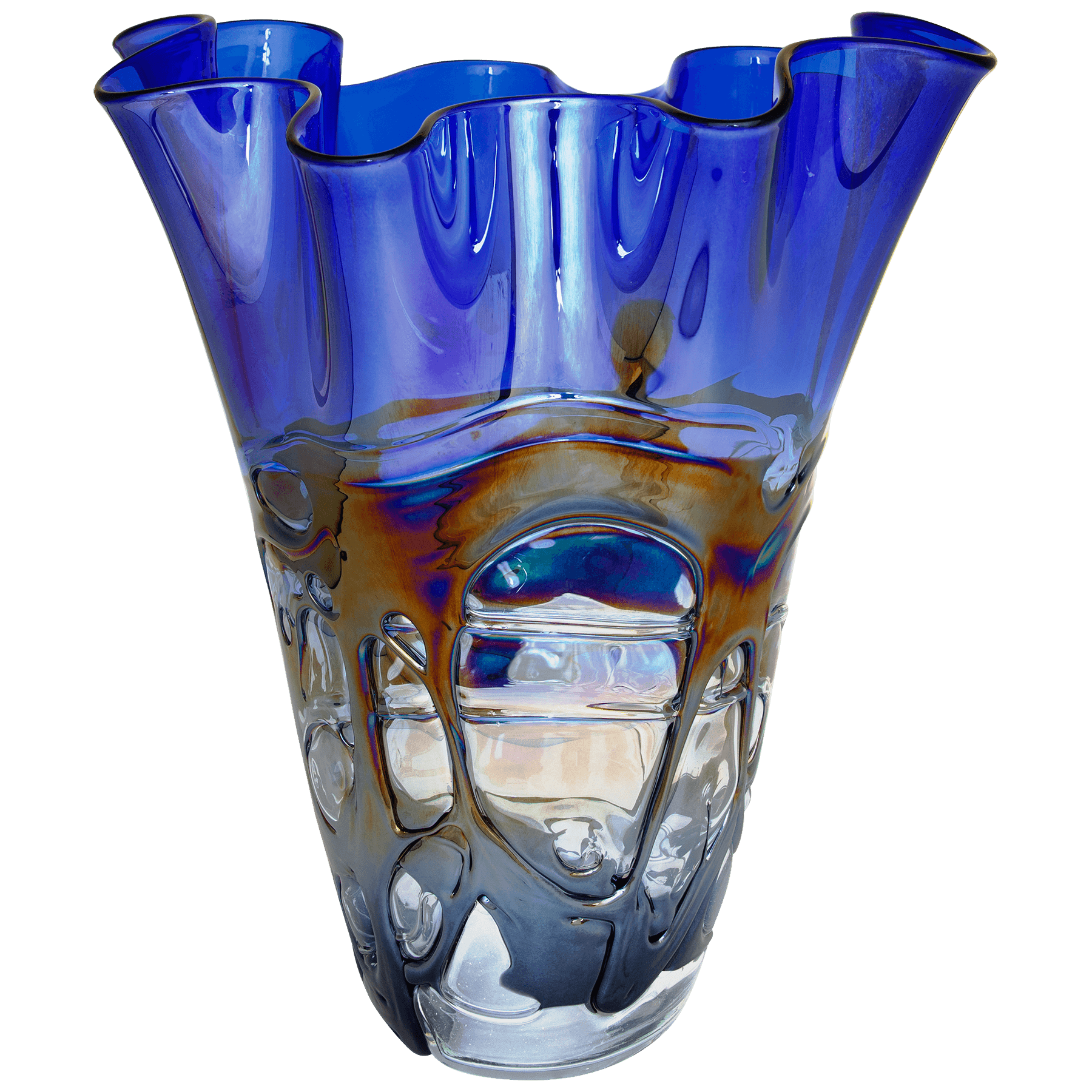 Flower Vase 14" Art Glass