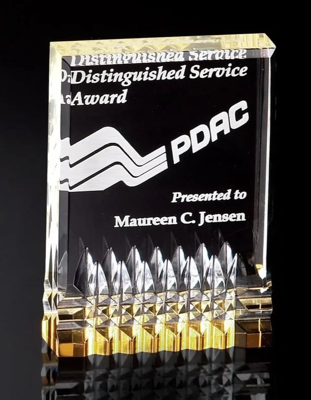 Gold Reflective Series Acrylic Award- 3 Sizes (2 Custom Options)