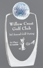 Prestige Golf Crystal Award 4.5" x 8.5" (Includes Engraving)