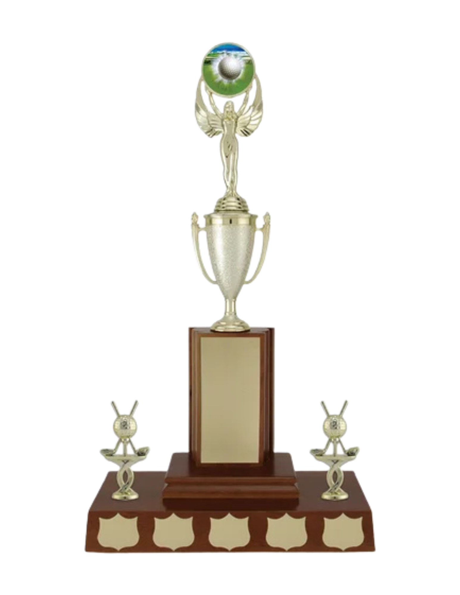 Walnut Stipple Cup Annual Trophy 18.5" (Includes Header Engraving)