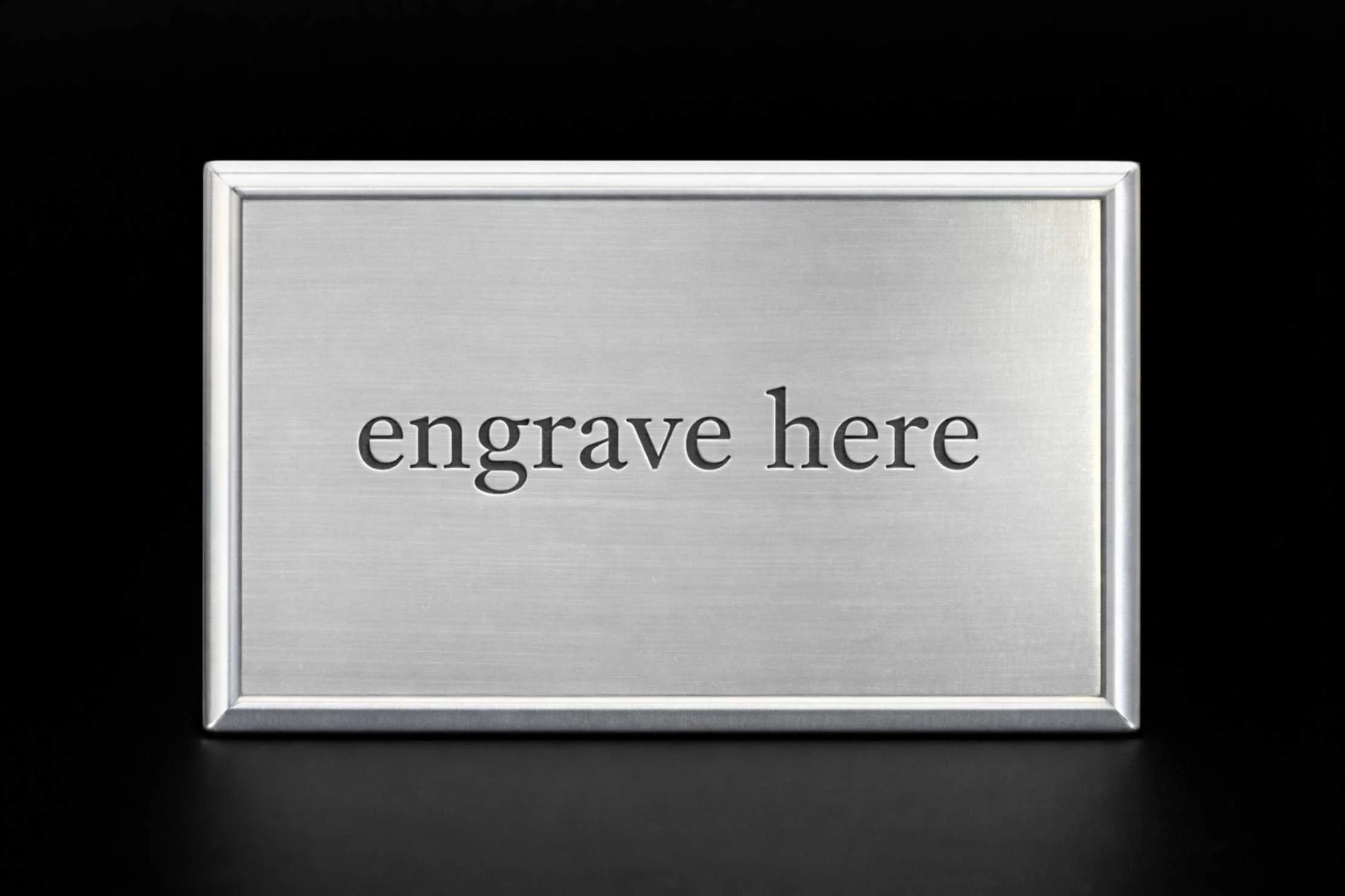 Deluxe Chrome SIlver Plate 2x1" (with Deep Etch Engraving)
