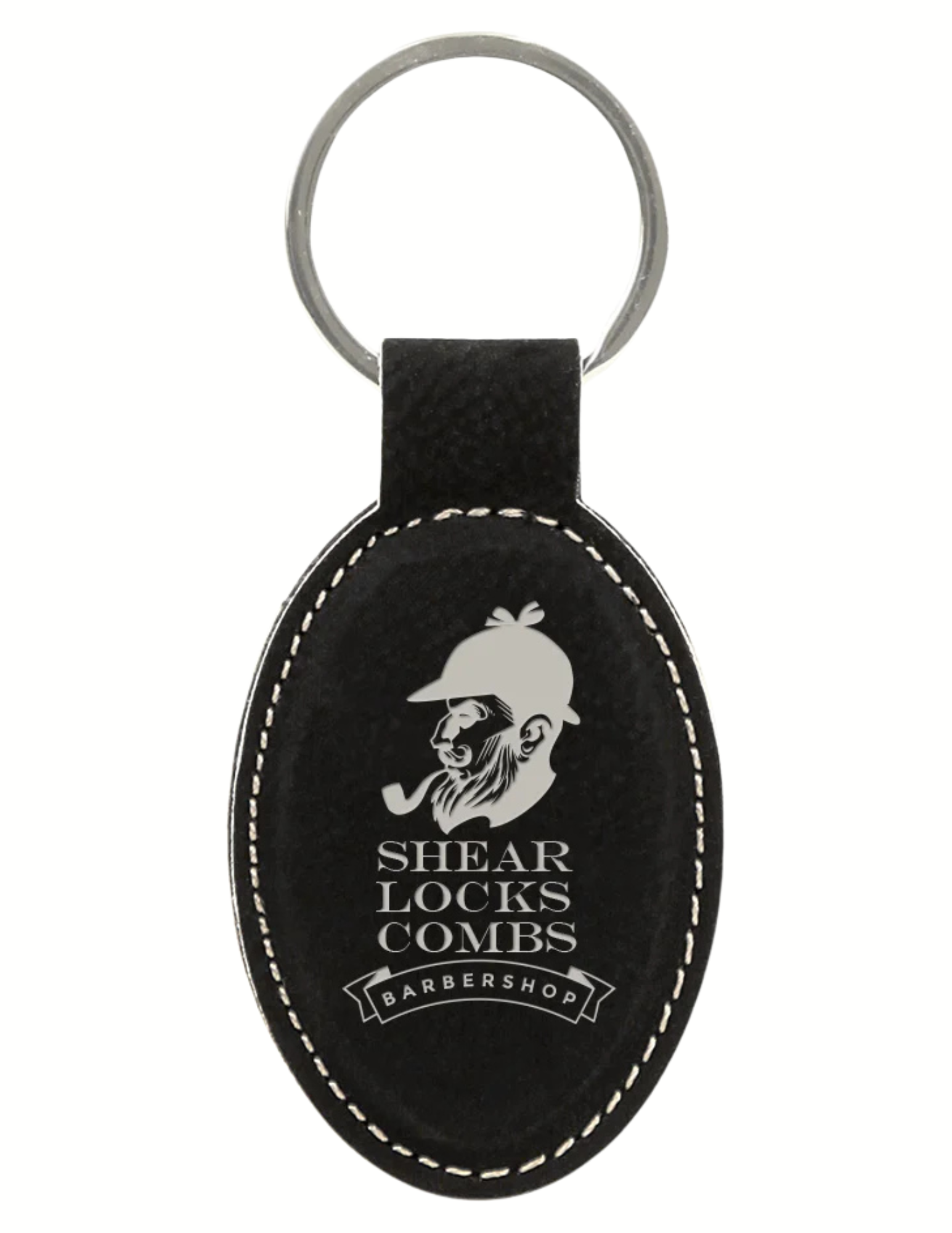 Leatherette Oval Keychain 3" x 1.75"- 7 Colours (Includes Engraving)