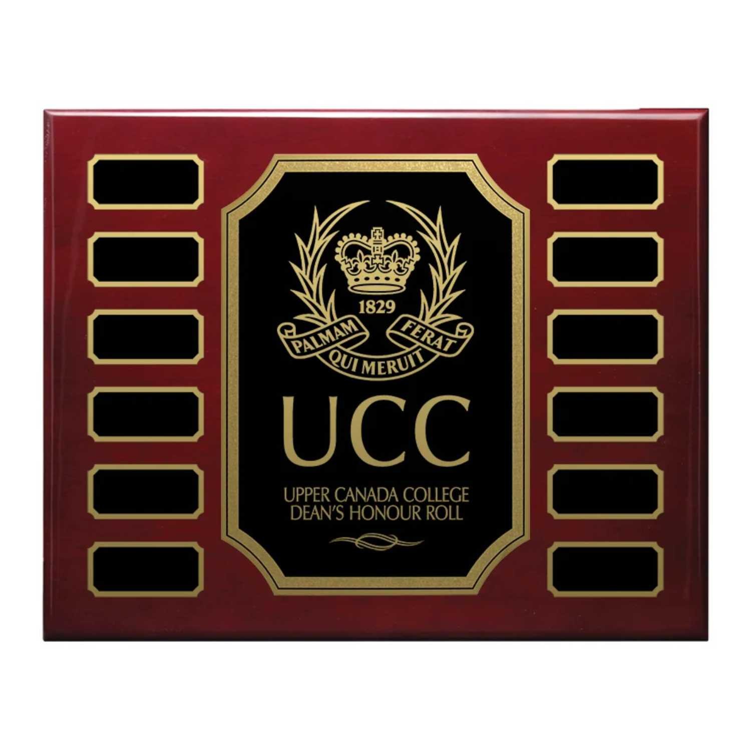 Piano Finish Notched Corner Annual Plaque 12" x 15" (Includes Header- 2 Custom Options)