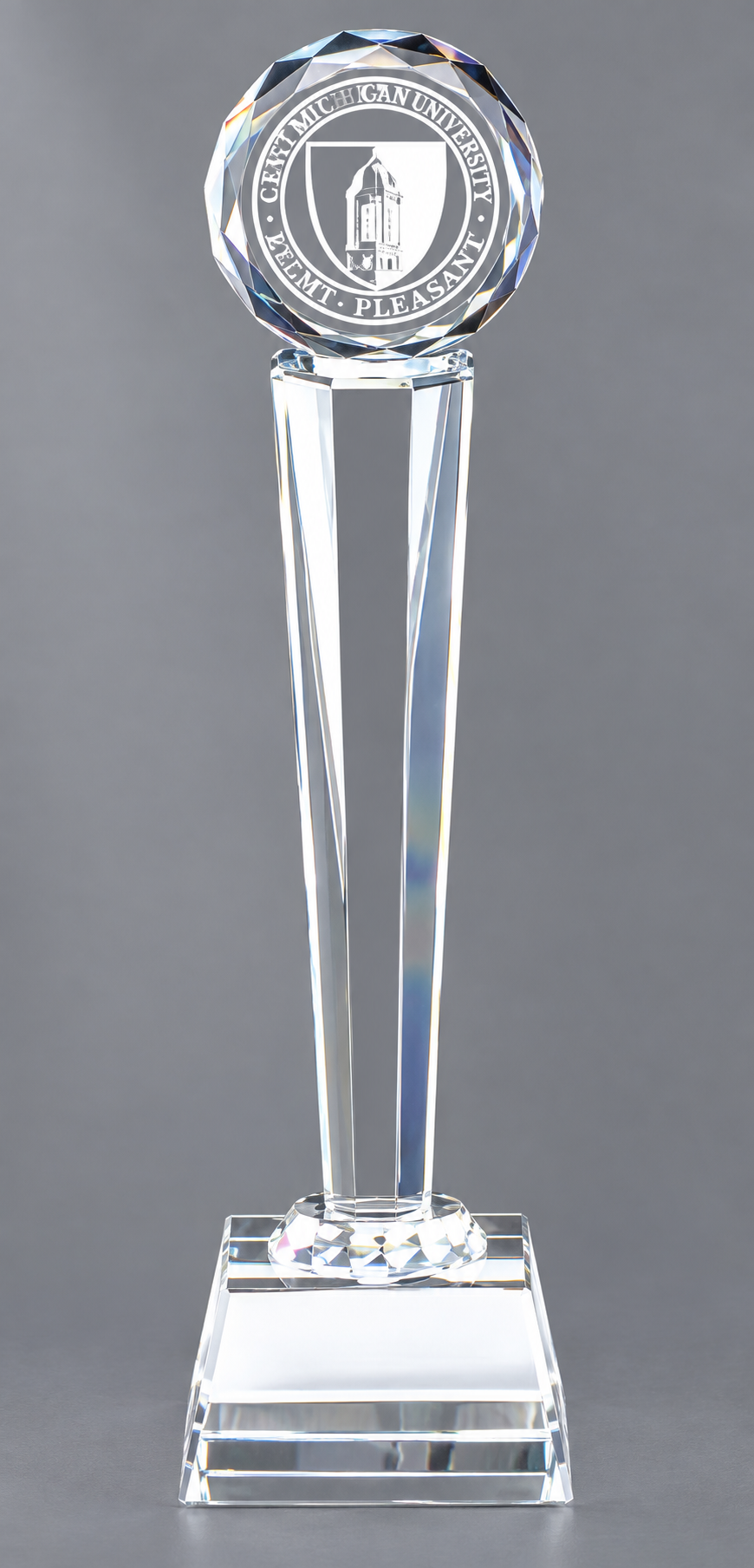 Logo Tower Crystal Trophy- 3 Sizes (Includes Engraving)