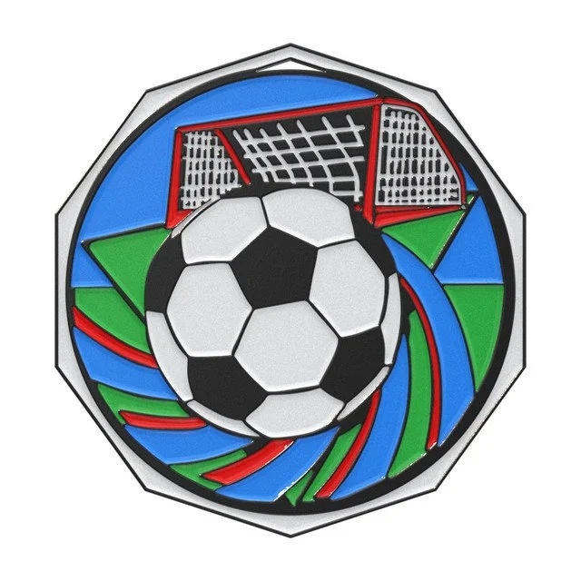 Soccer Decagon Medal 2" (Includes Ribbon)