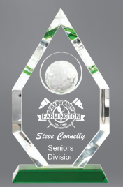 Golf Shard Crystal Award 5.75" x 10.25" (Includes Engraving)