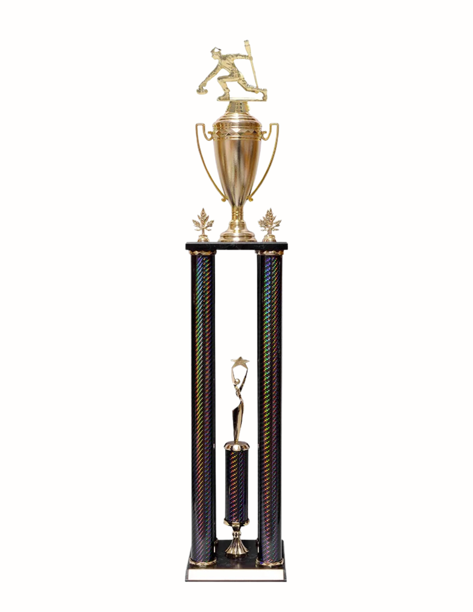 Tall Black Curling Trophy 40"  (Includes Engraving)