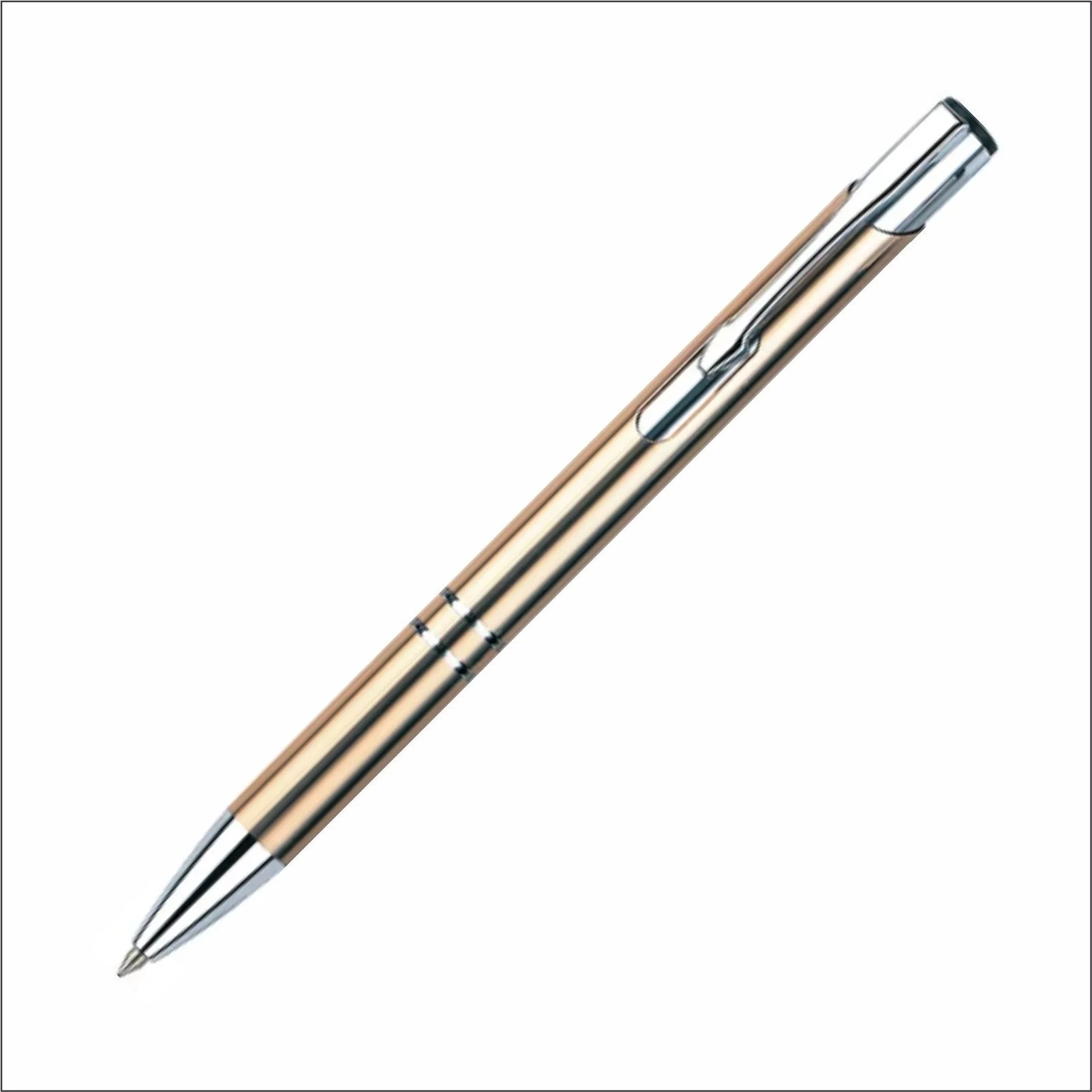 Double Ring Metal Gold Pen (Includes Engraving)