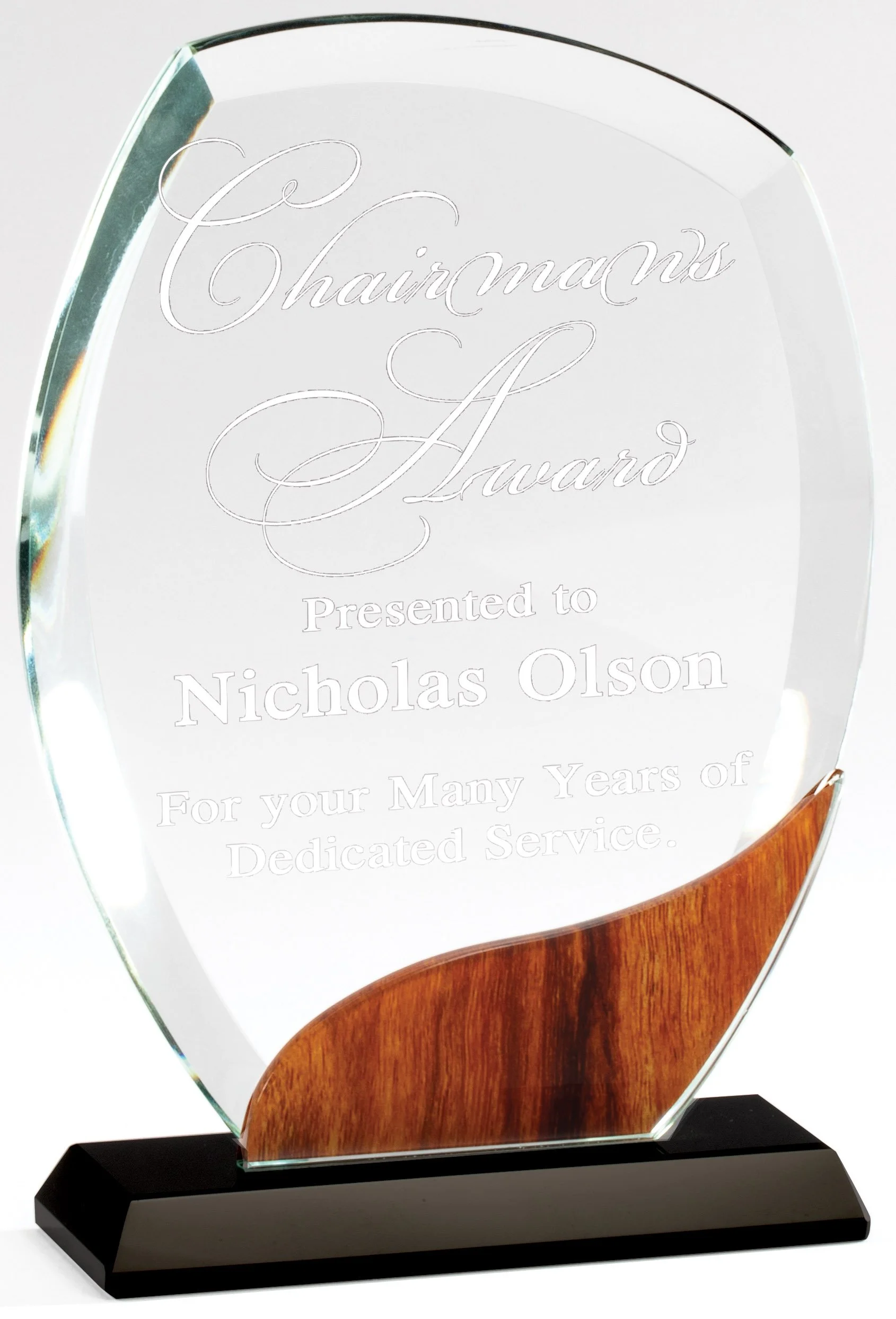 Rustic Rounded Crystal Award- 2 Sizes (Includeds Engraving)