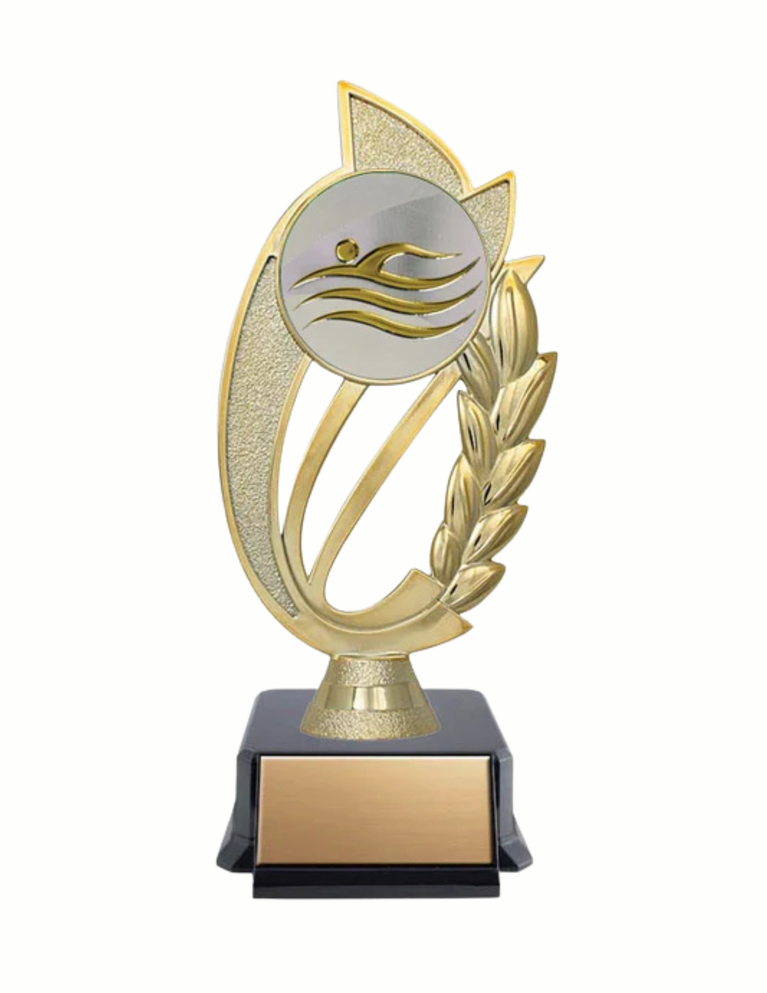 Economy Leaf Gold Swimming Trophy