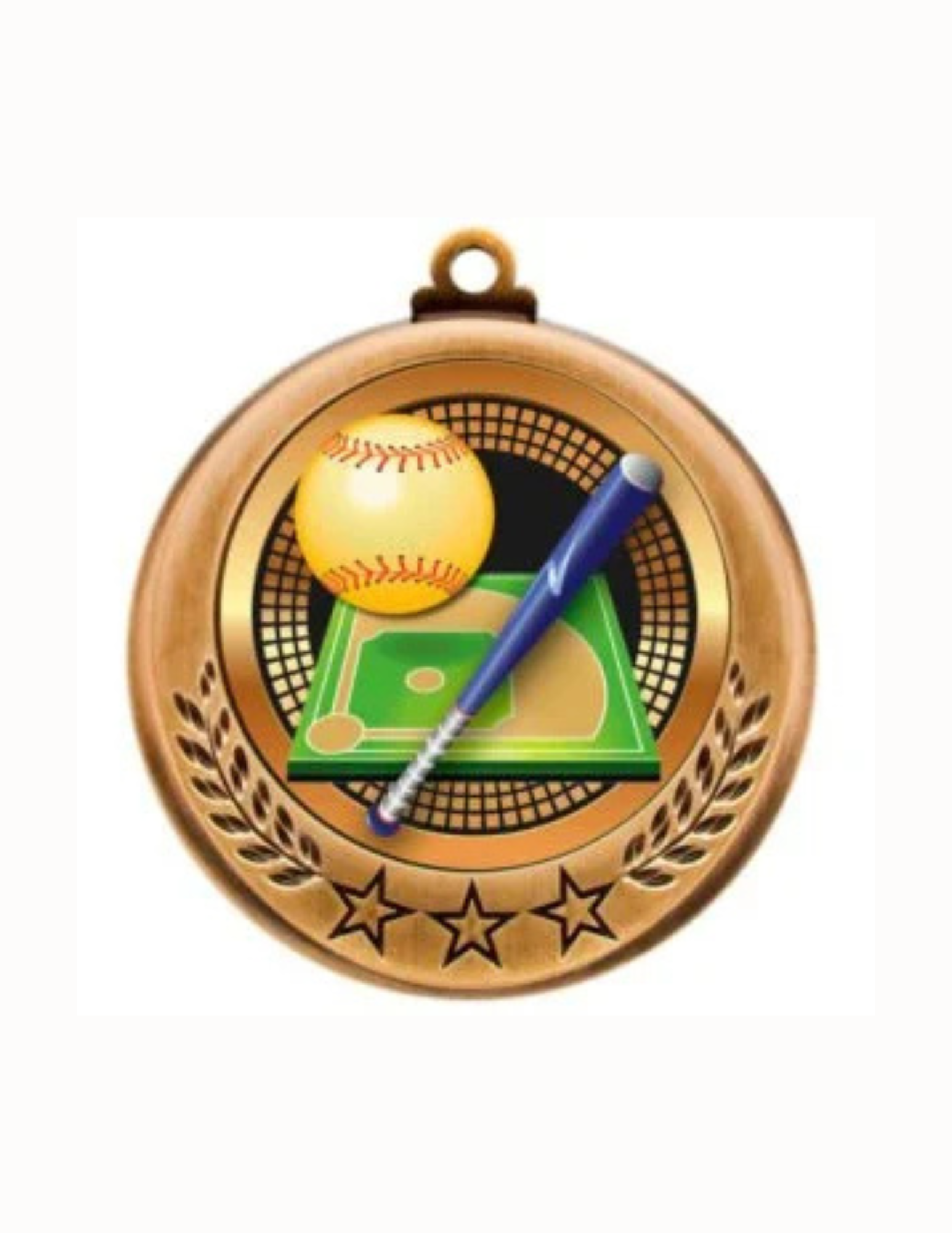 Spectrum Series Softball Medal- 2 sizes (Includes Ribbon)