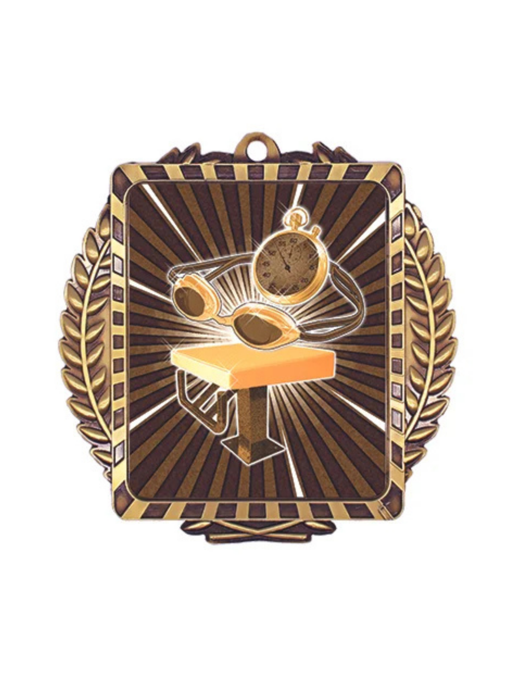 Lynx Swimming Medal 3.5" x 3.5" (Includes Ribbon)