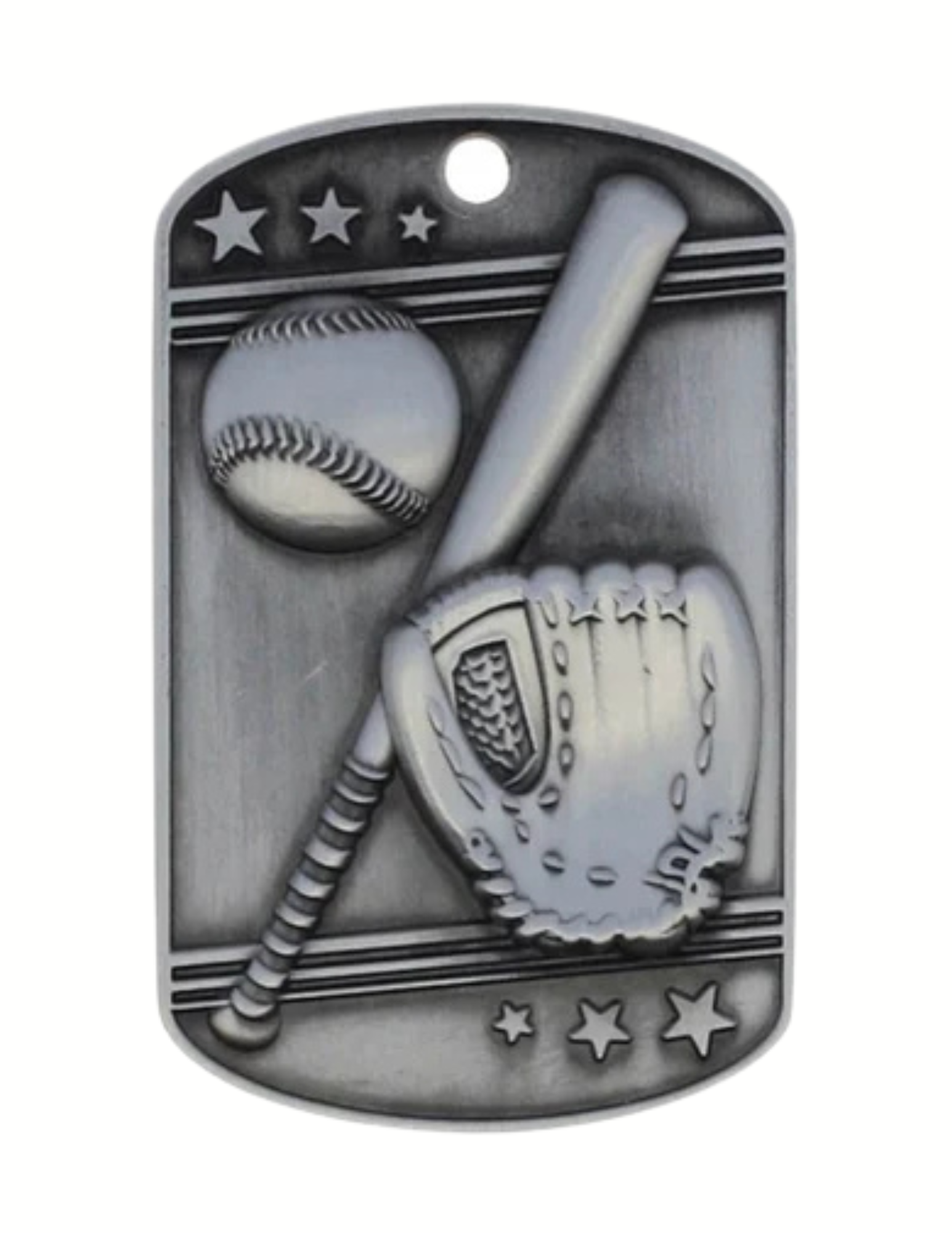 Baseball Dog Tag (Includes Beaded Chain)