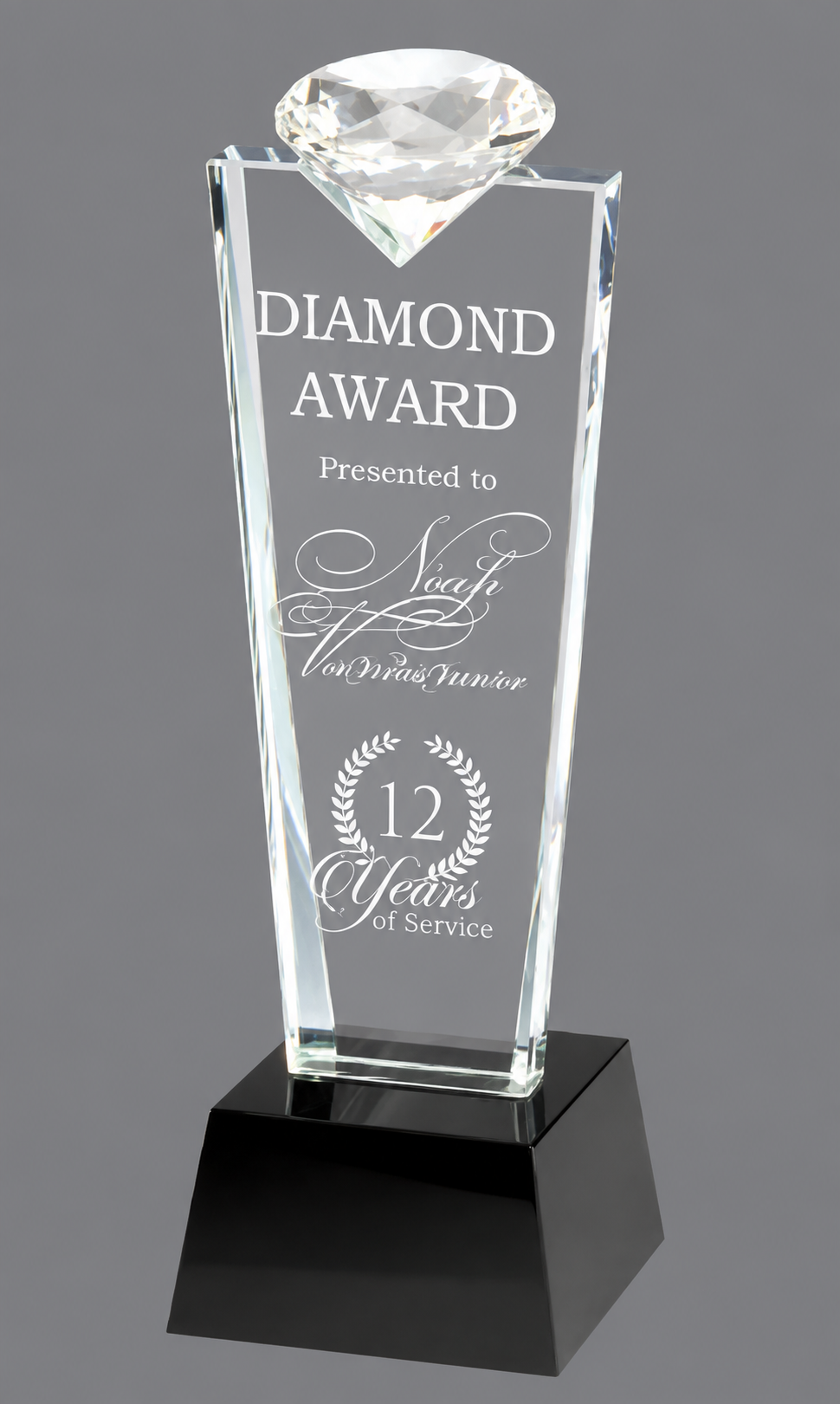 Diamond Topper Crystal Award 10.75" (Includes Engraving)