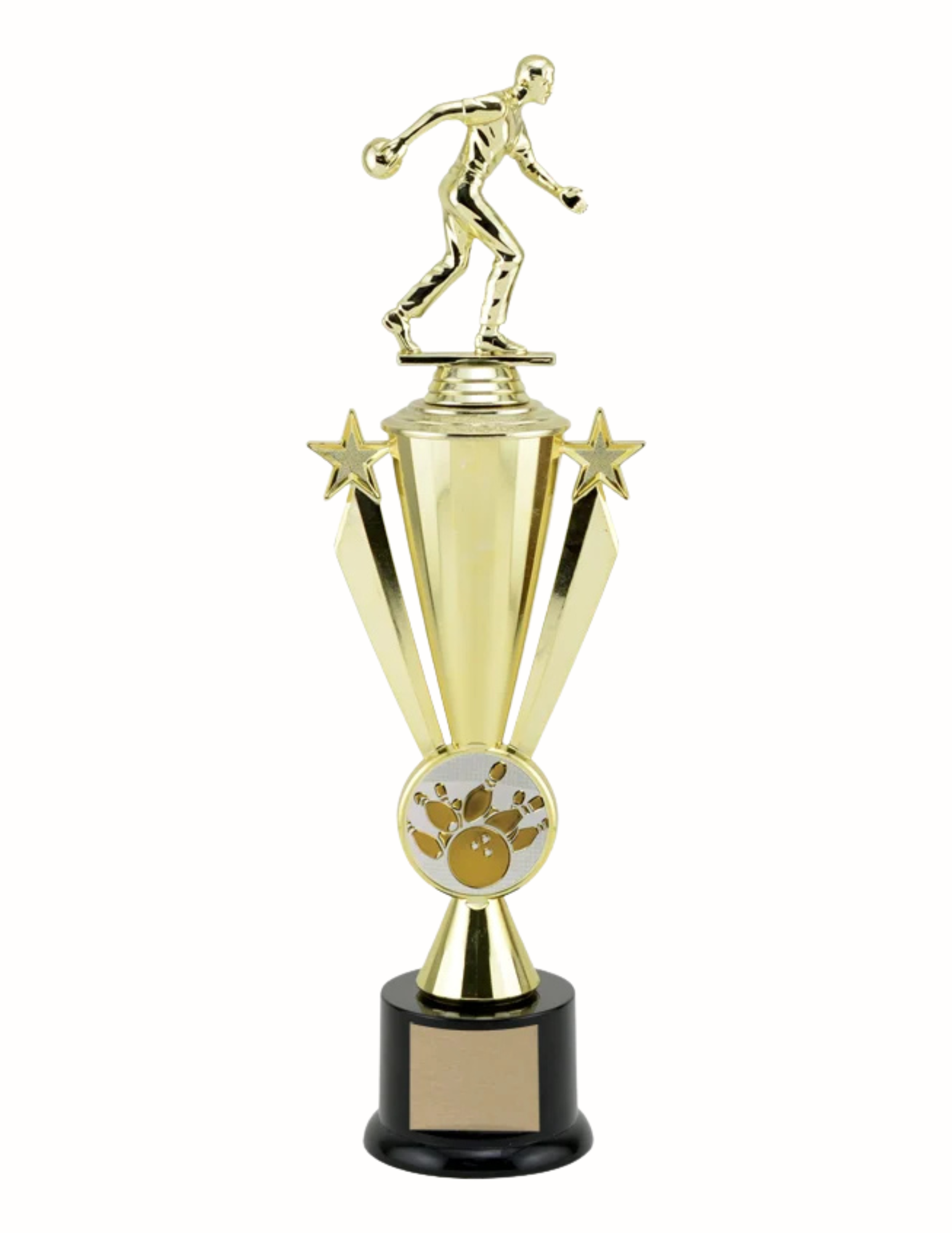 Star Ribbon Bowling Trophy- 4 Sizes (Includes Engraving)
