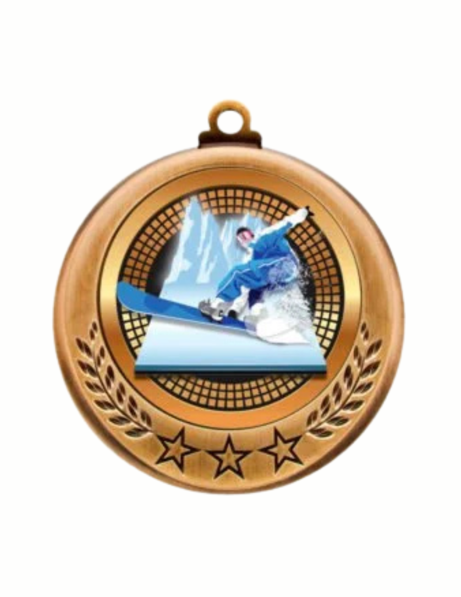 Spectrum Series Snowboarding Medal- 2 sizes (Includes Ribbon)