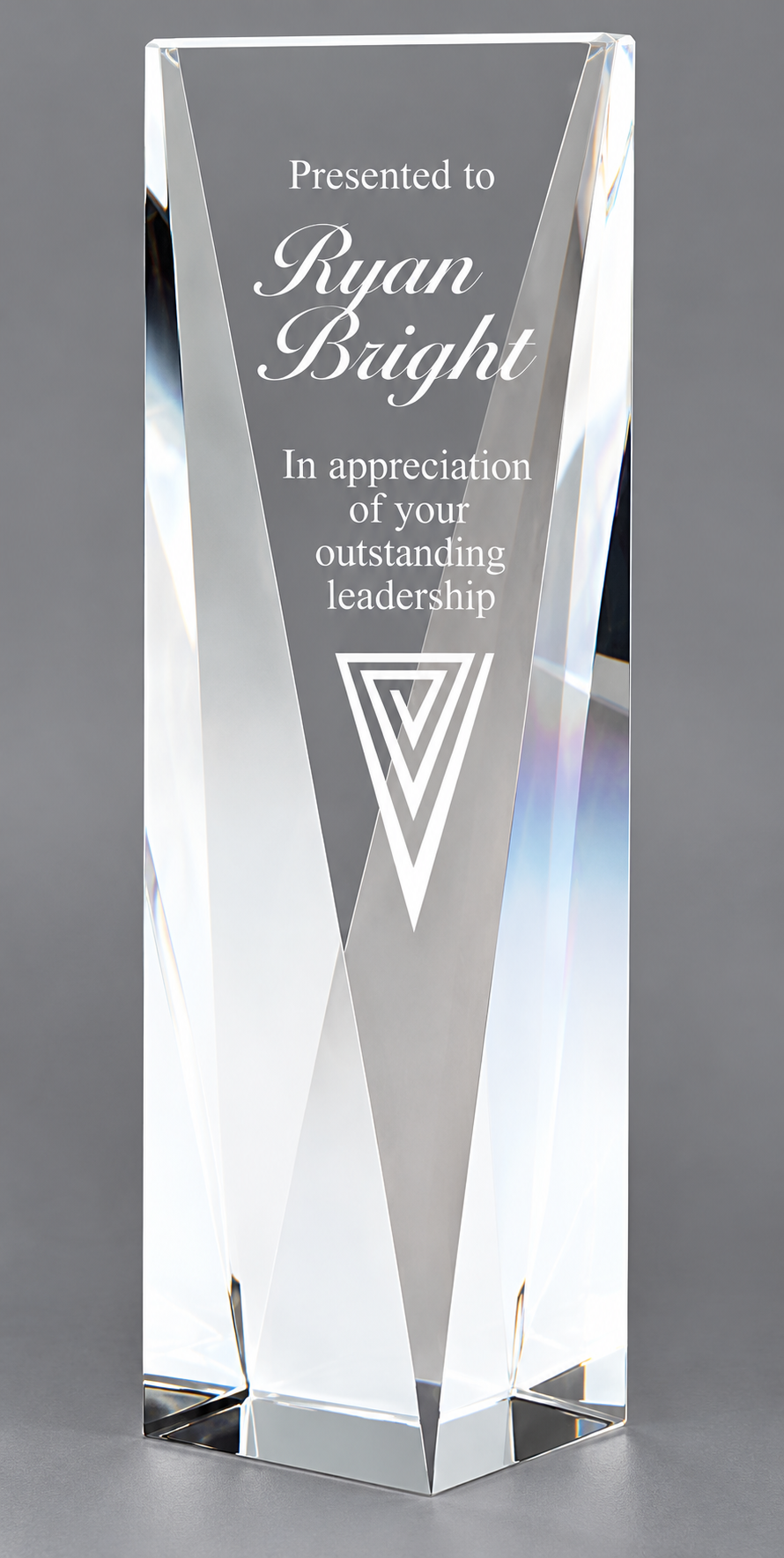Prism Crystal Award- 3 Sizes (Includes Engraving)
