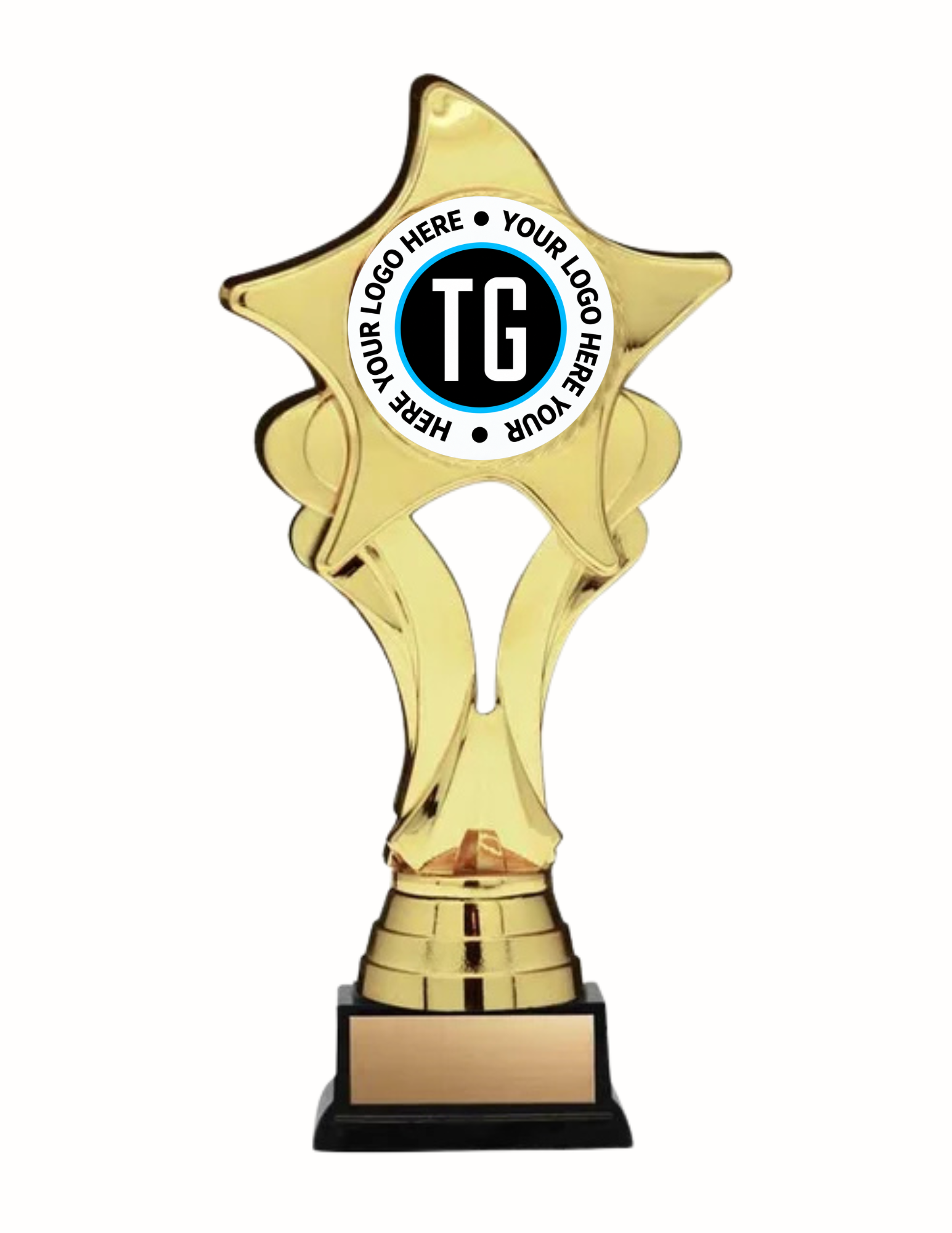 Gold Nova Star Custom Trophy-3 sizes (Includes Engraving)