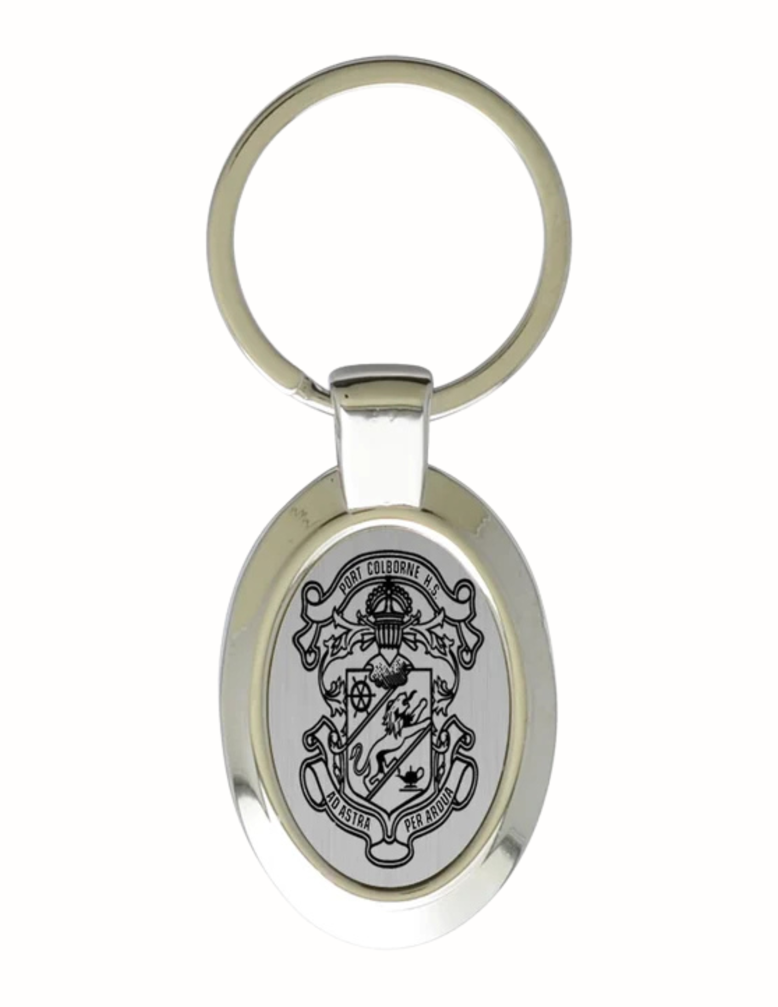 Zinc School Oval Key Chain 1.25"x 1" (Includes Engraving)