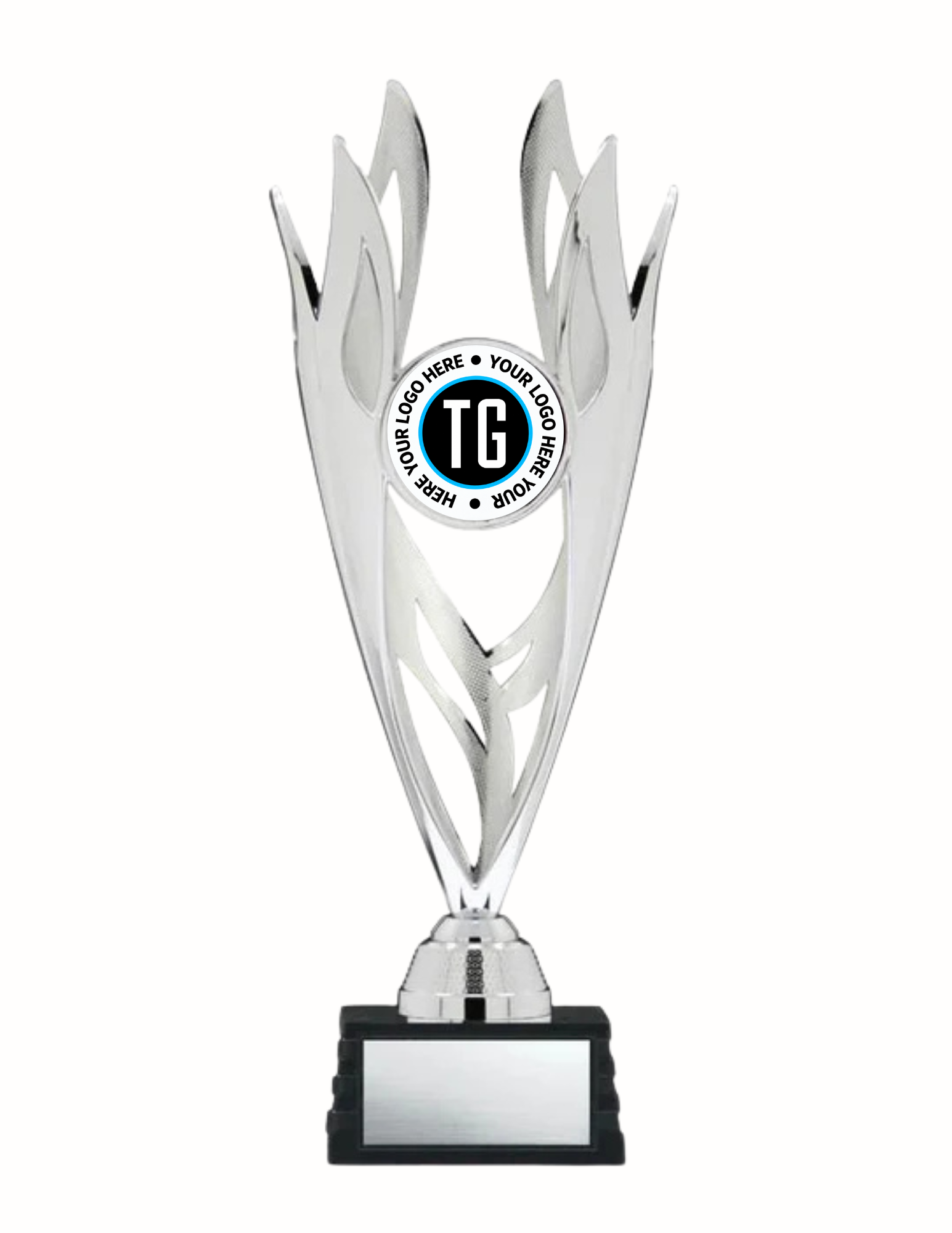 Silver Flame Plastic Cup 12" (Includes Engraving)