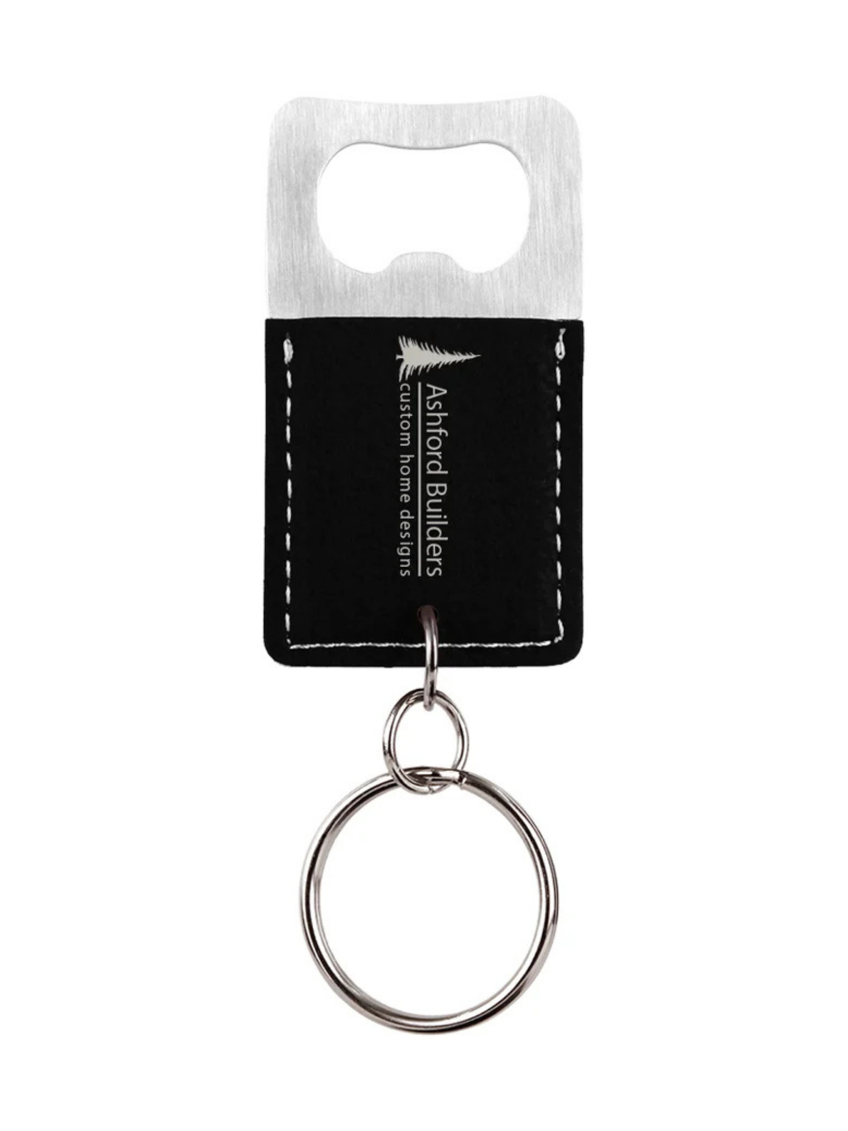 Rectangle Black/Silver Keychain 2.75" x 1.5" (Includes Engraving)