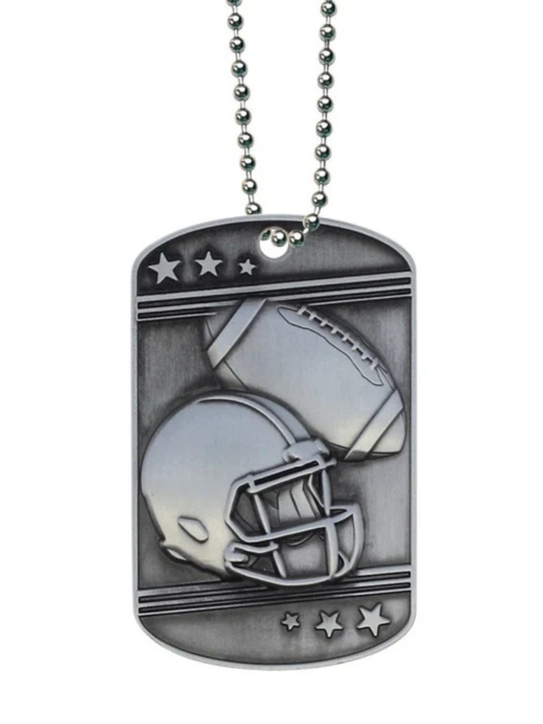 Football Dog Tag (Includes Beaded chain)