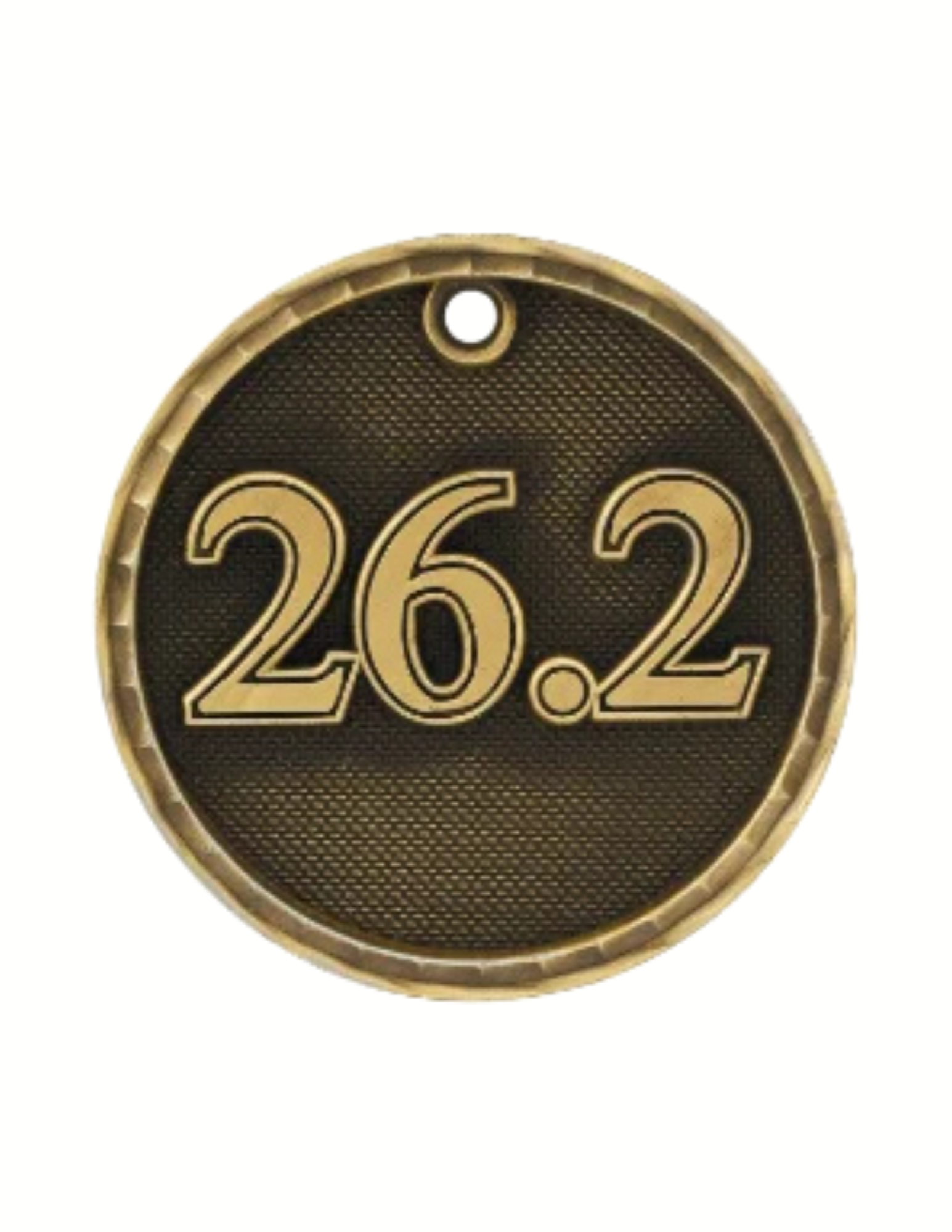 2" Antique 3D 26.2 Marathon Medal (Includes Ribbon)
