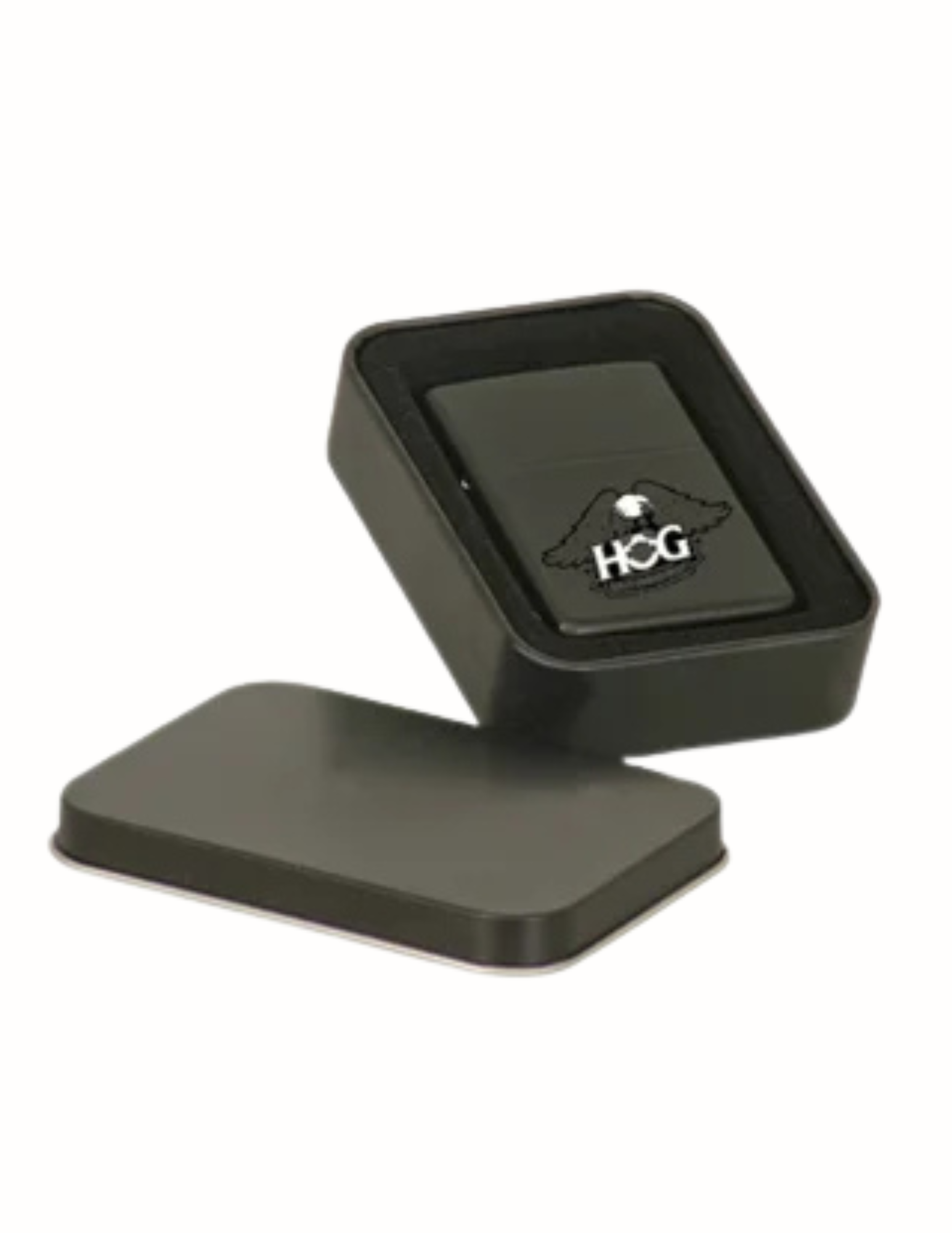 Matte Black Laserable Lighter with Tin