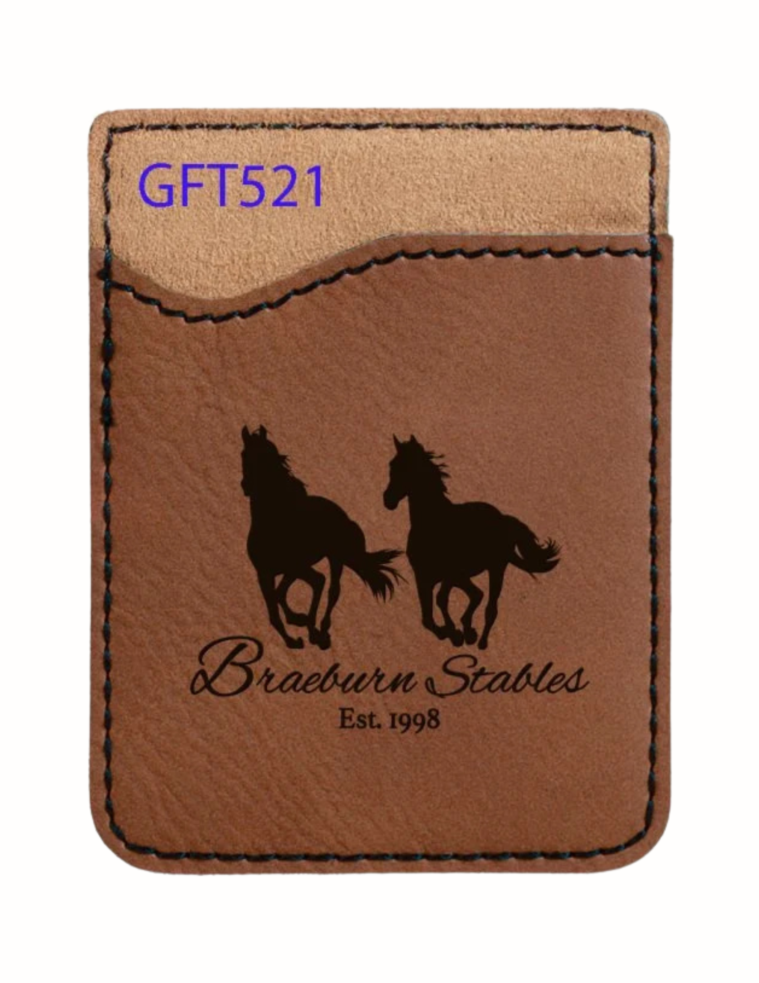 Dark Brown Leatherette Phone Wallet (Includes Engraving)