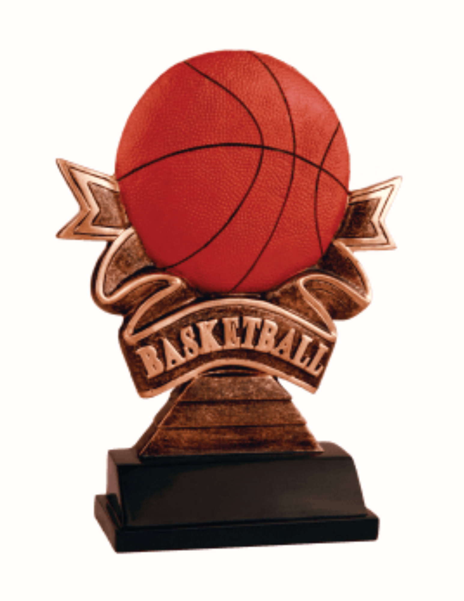 Basketball Ribbon Resin Award 7" (Includes Engraving)