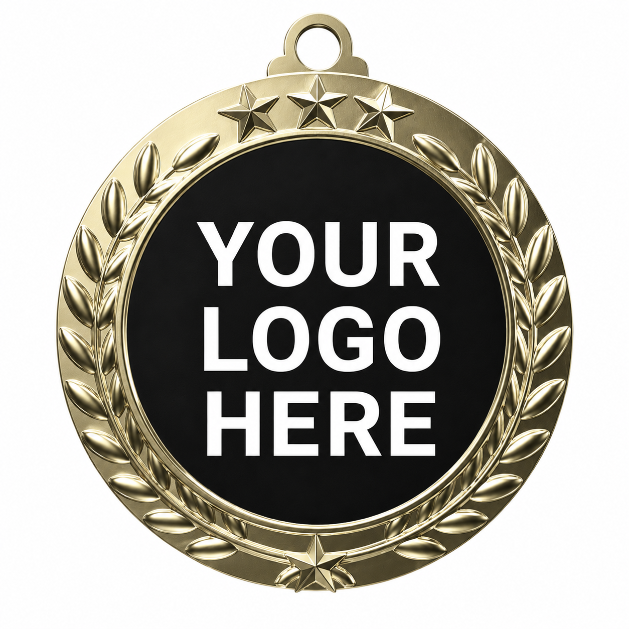 Bright Star Wreath Medal 2.75" (Includes Ribbon, 2 Custom Options)