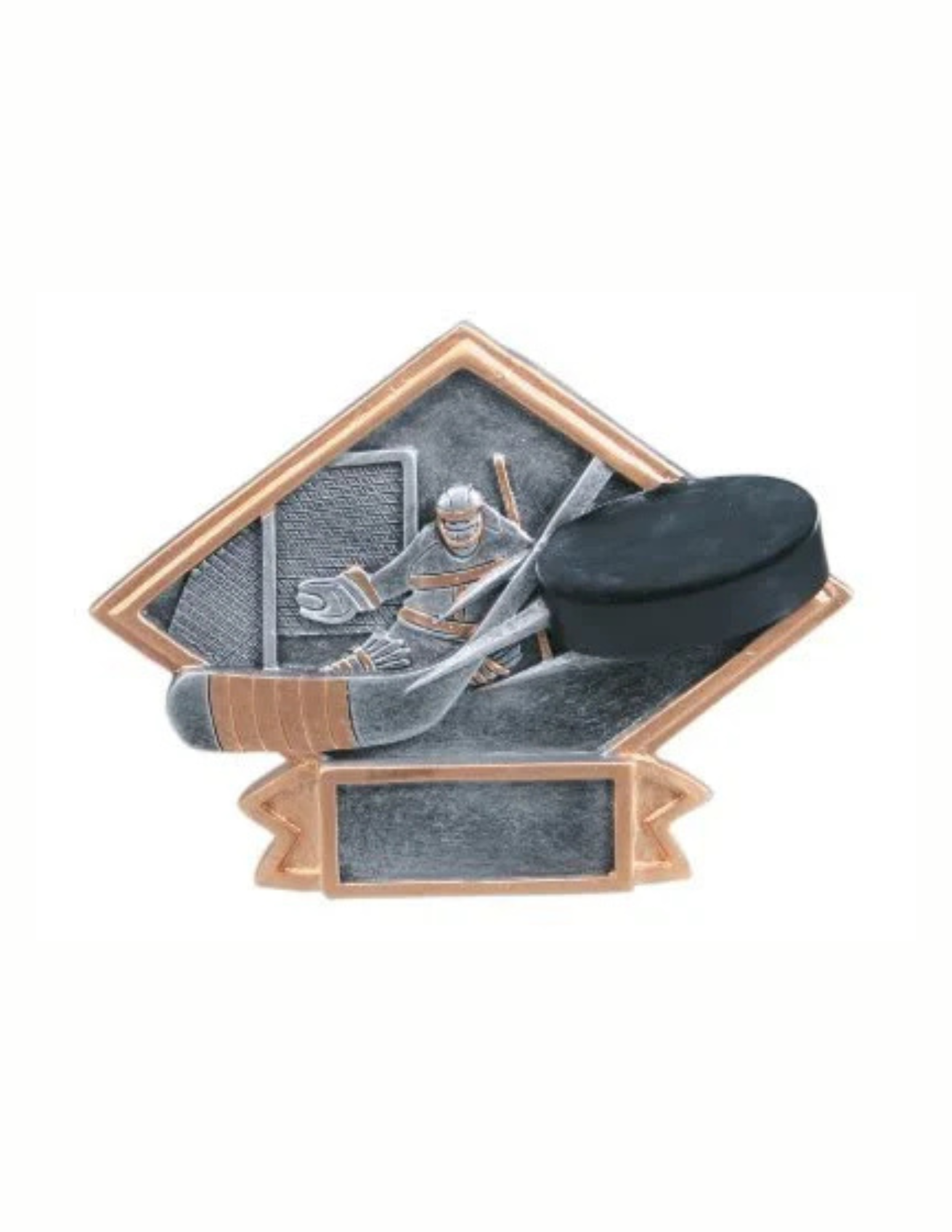 Diamond Plate Resin Hockey Award 8 1/2" x 6" (Includes Engraving)