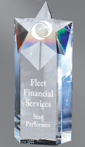 Crystal Star Column Award- 3 Sizes (Includes Engraving)