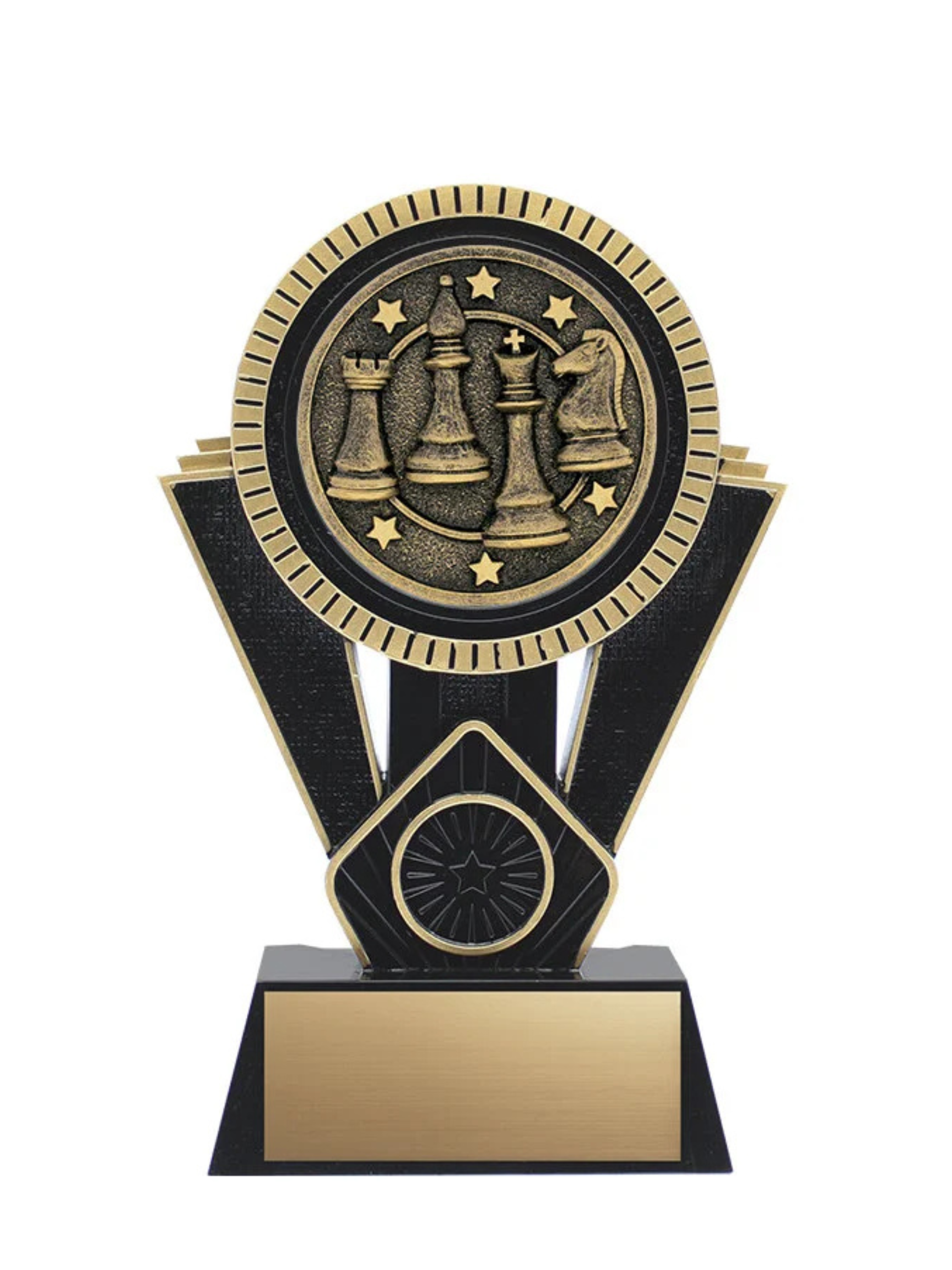 Apex Chess Resin Trophy- 4 Sizes, 2 Colors (Includes Engraving)