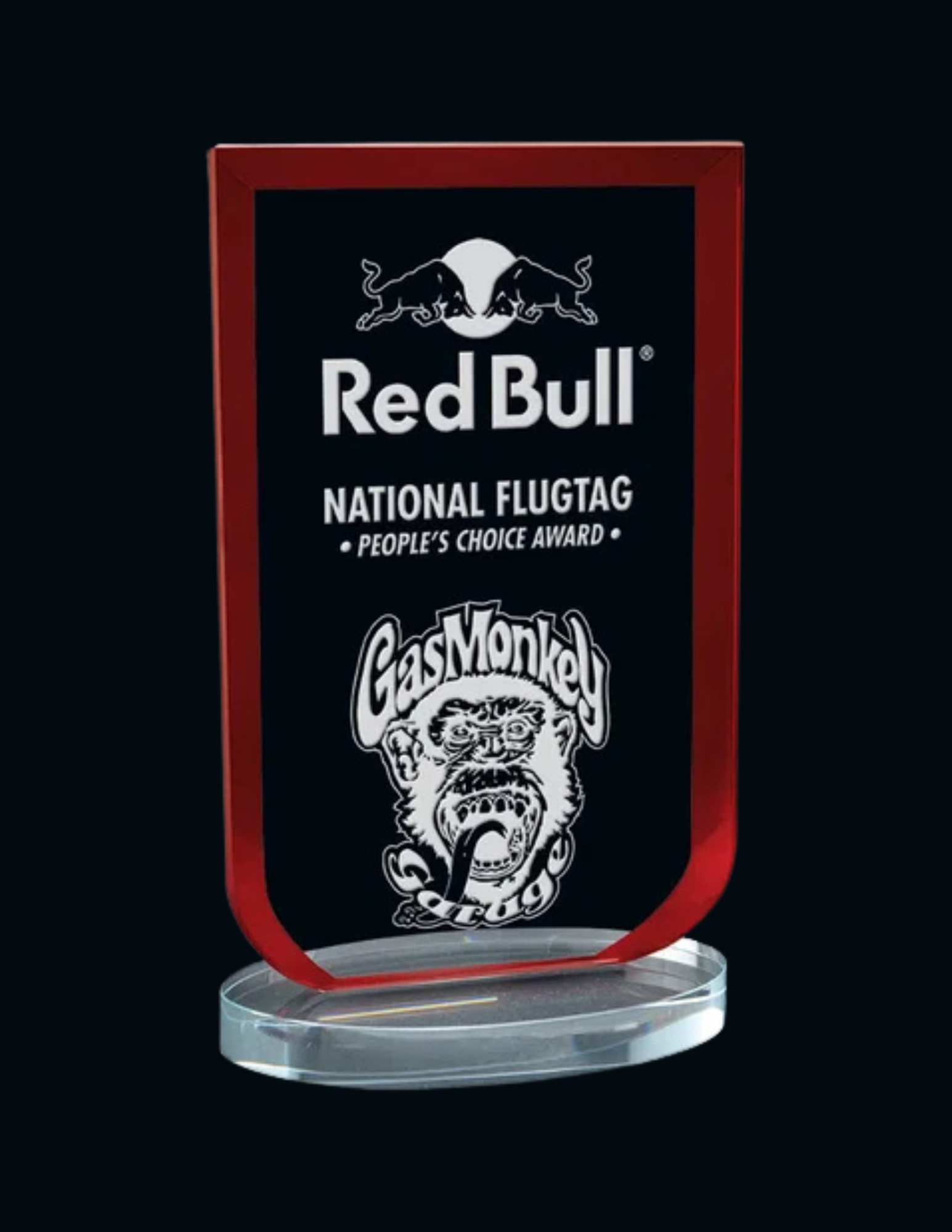 Laurier Red Glass Award- 2 Sizes (Includes Engraving)