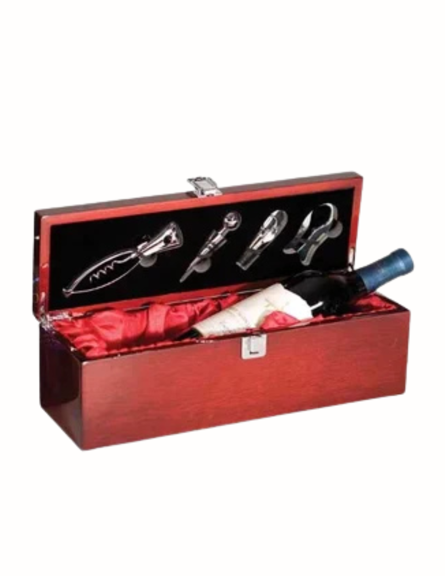 Rosewood Finish Single Presentation Wine Box 14.25"x4.5"x4.75" (Includes Engraving)