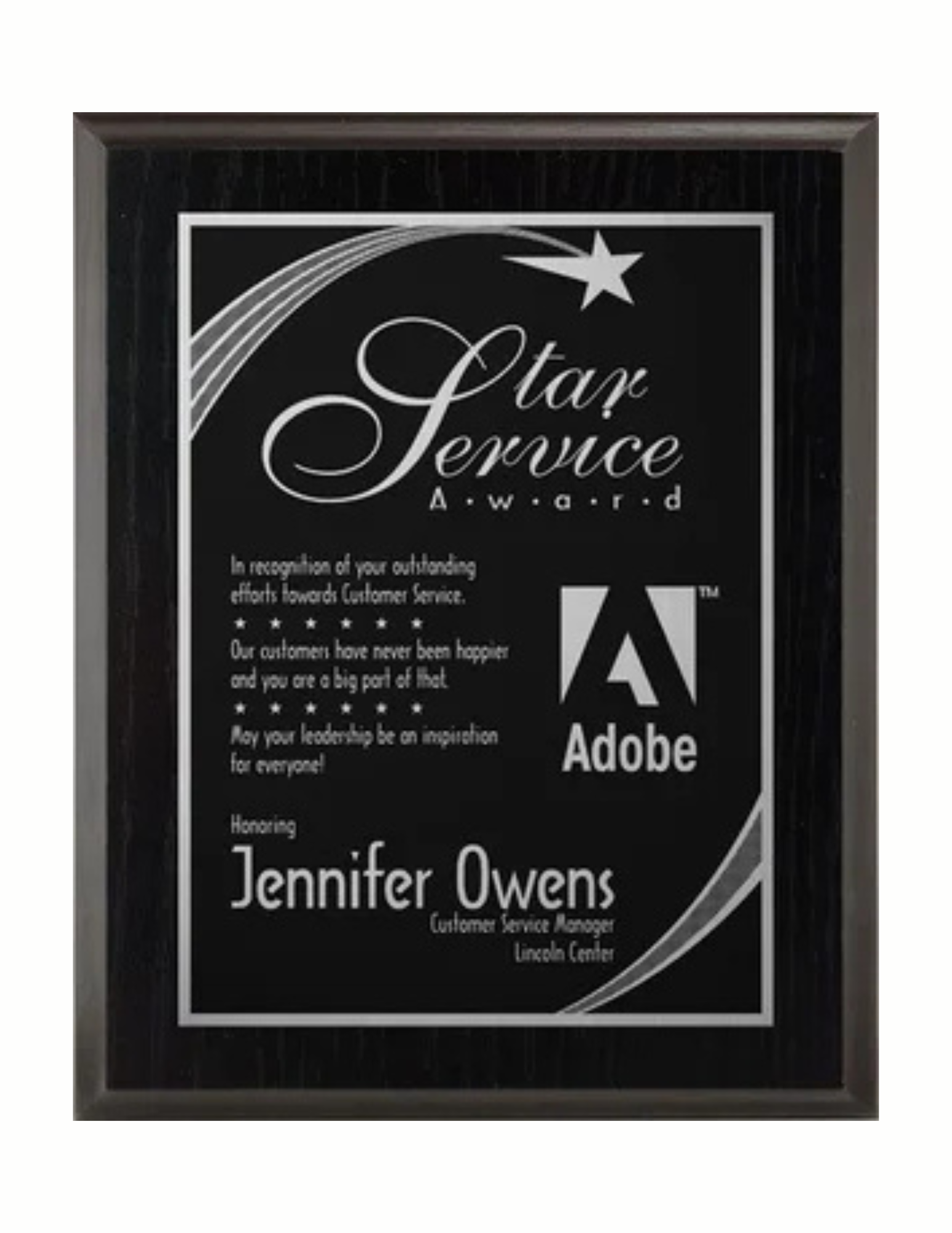 Executive Black Ash Press-board Plaque- 7 Sizes (2 Custom Options)