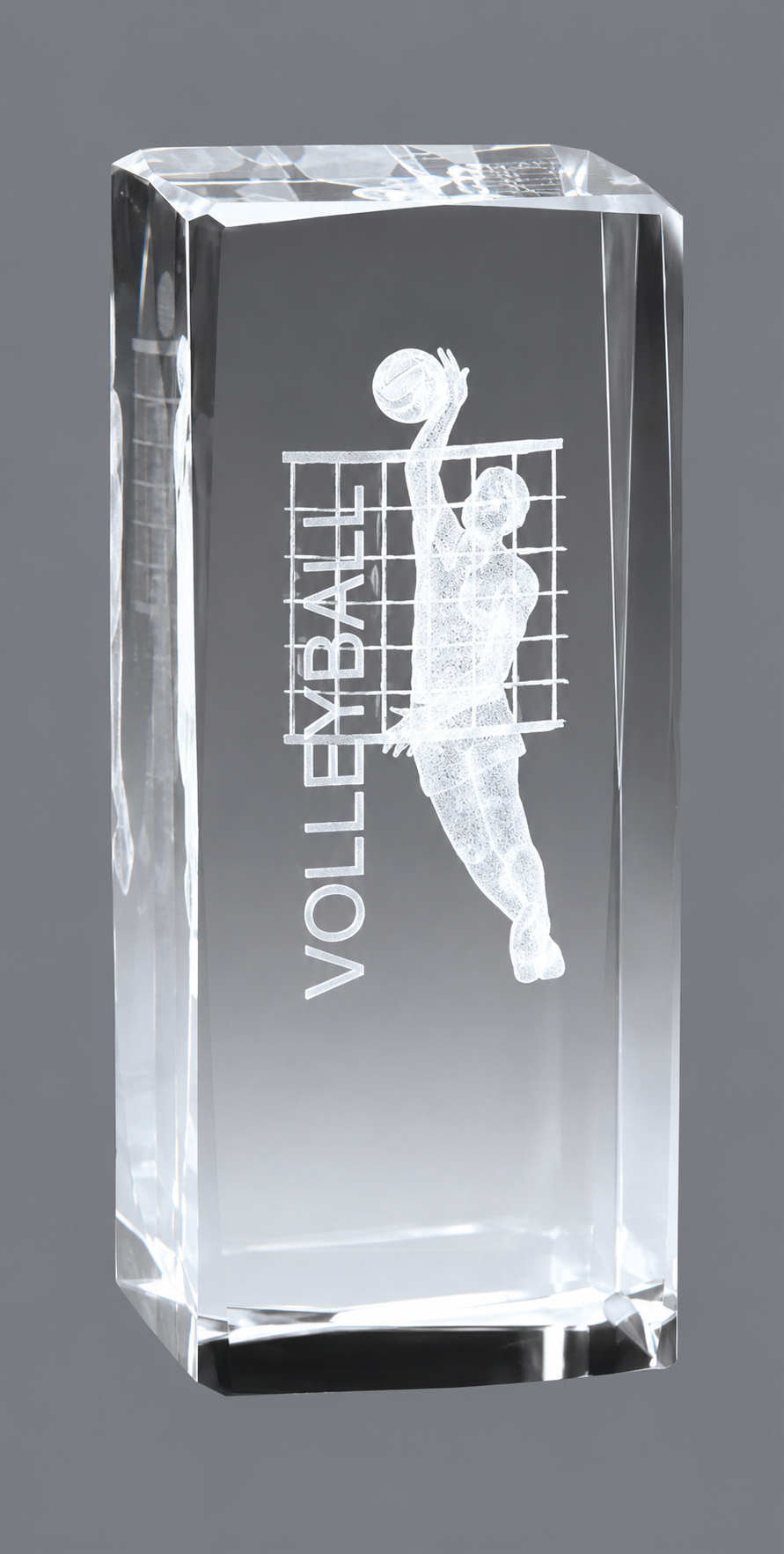 Male Crystal Volleyball Trophy