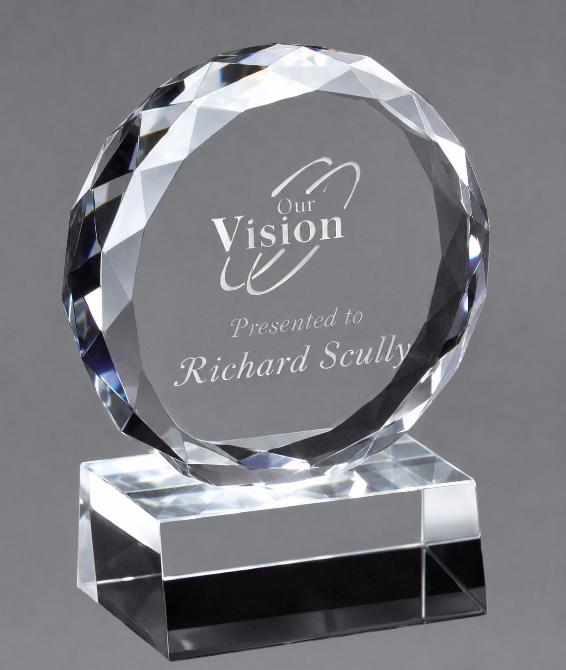 Monocle Crystal Award 4" x 5" (Includes Engraving)