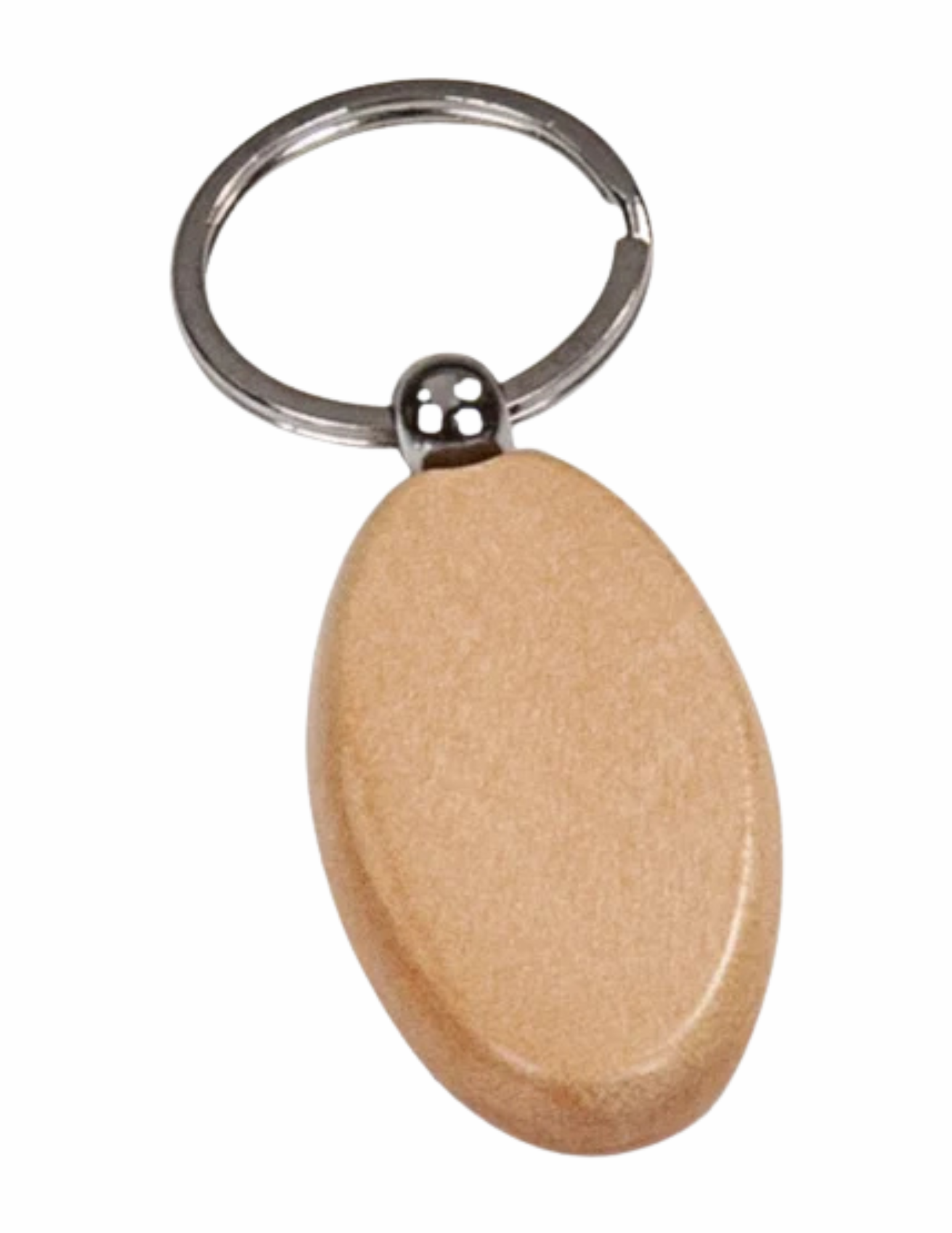 Maple Finish Oval Keychain