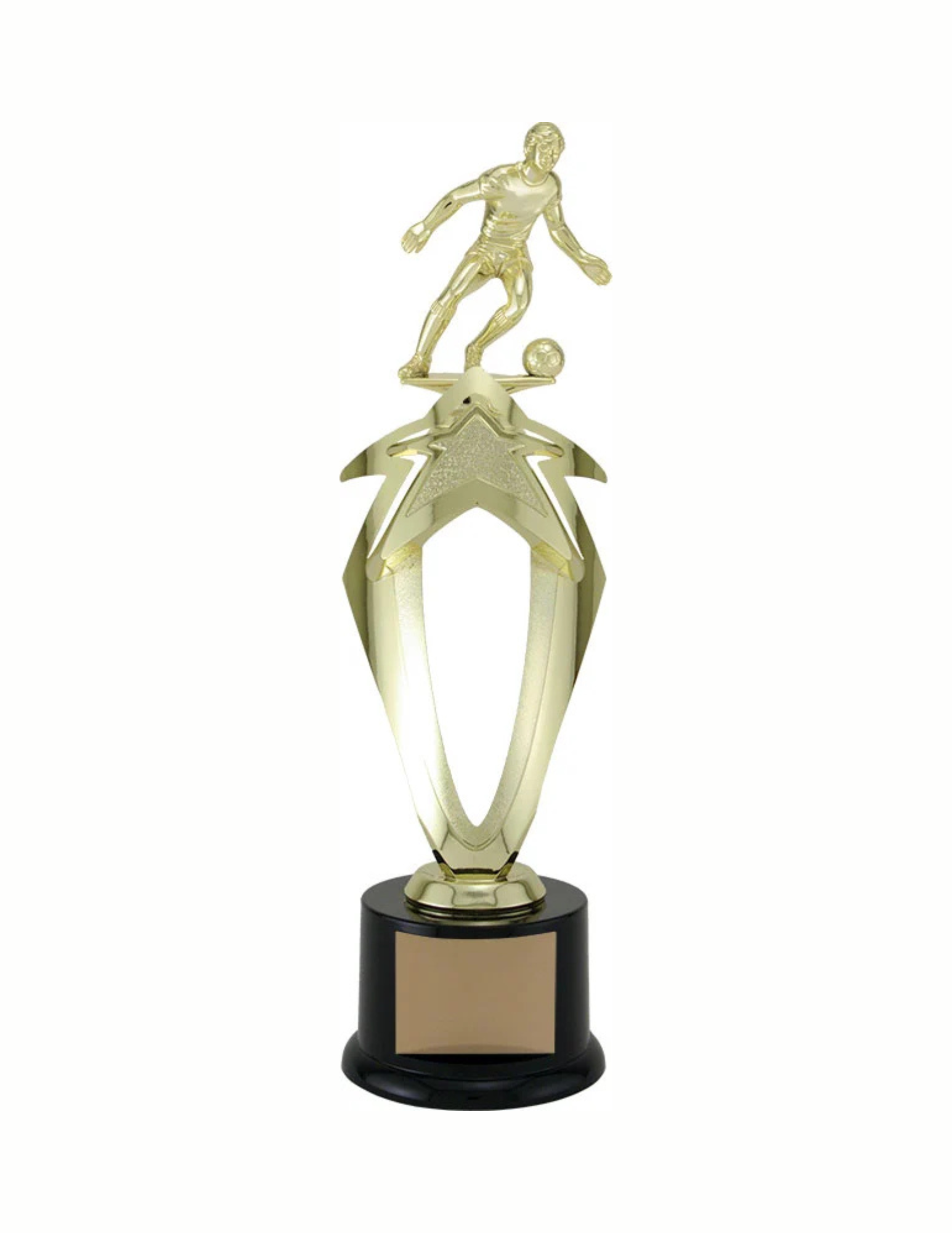 Mega Star Male Soccer Trophy 12.5" (Includes Engraving)