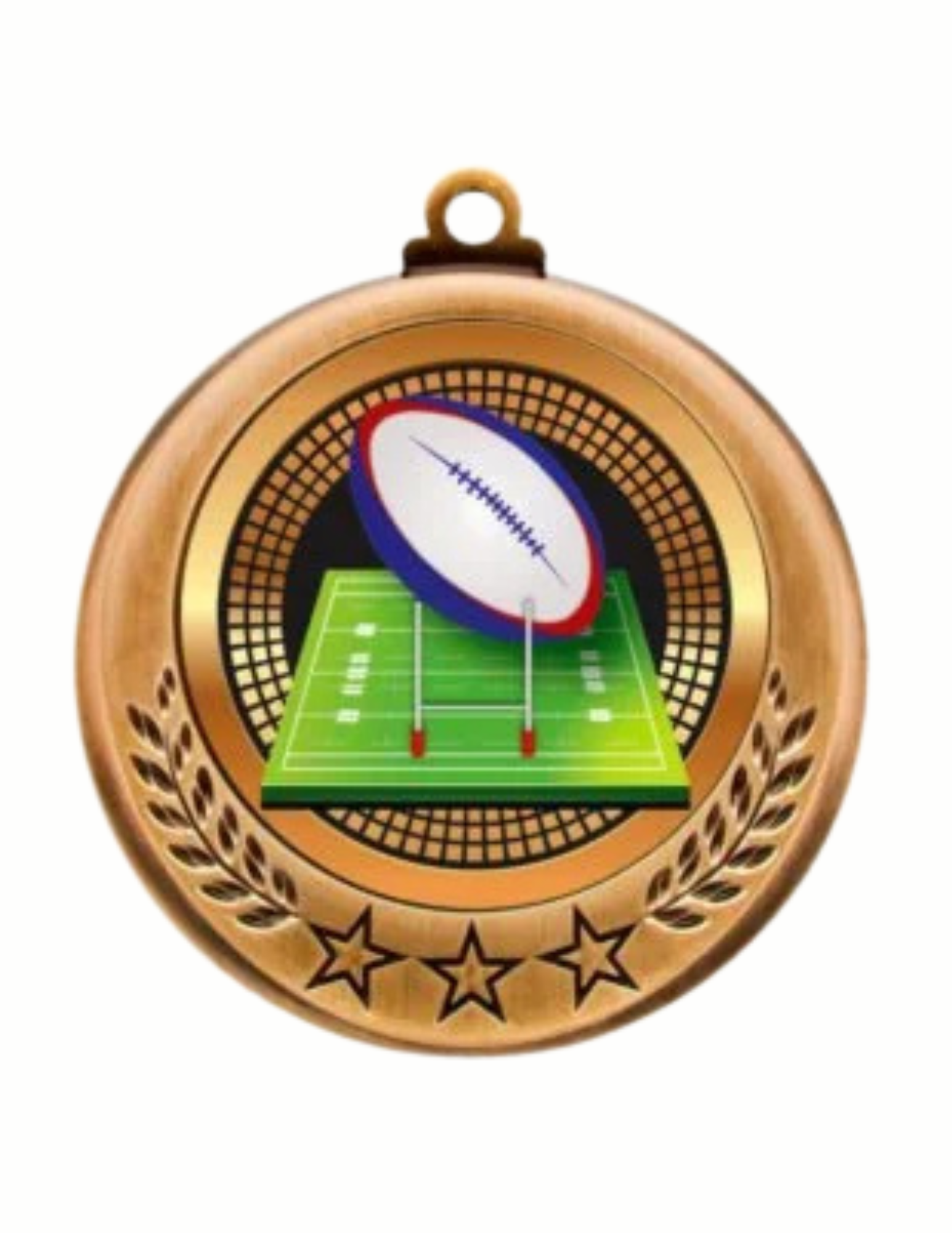 Spectrum Series Rugby Medal- 2 sizes (Includes Ribbon)