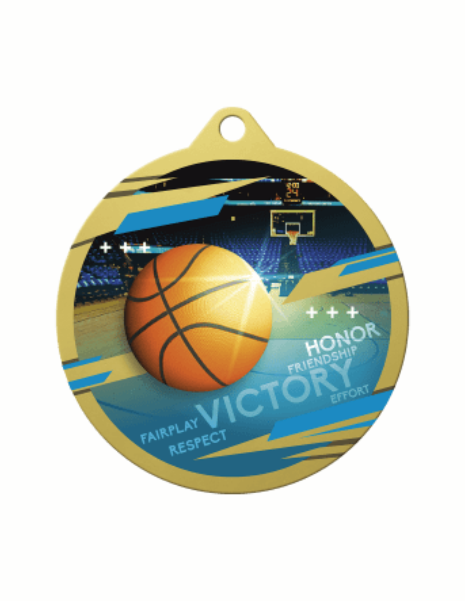 Inspire Basketball Medal- 2 Sizes (Included Ribbon)