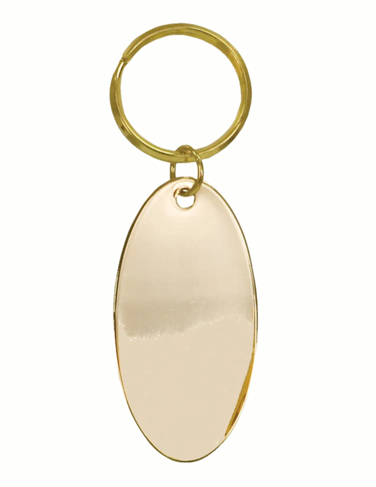 Gold Oval Brass Keychain