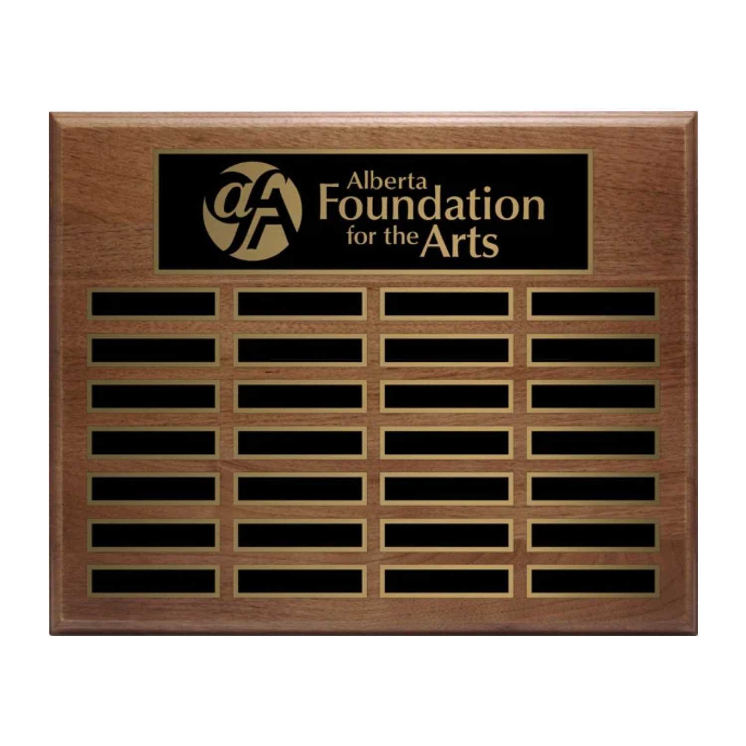 Genuine Walnut Annual Plaque- 4 Sizes (Includes Header- 2 Custom Options)