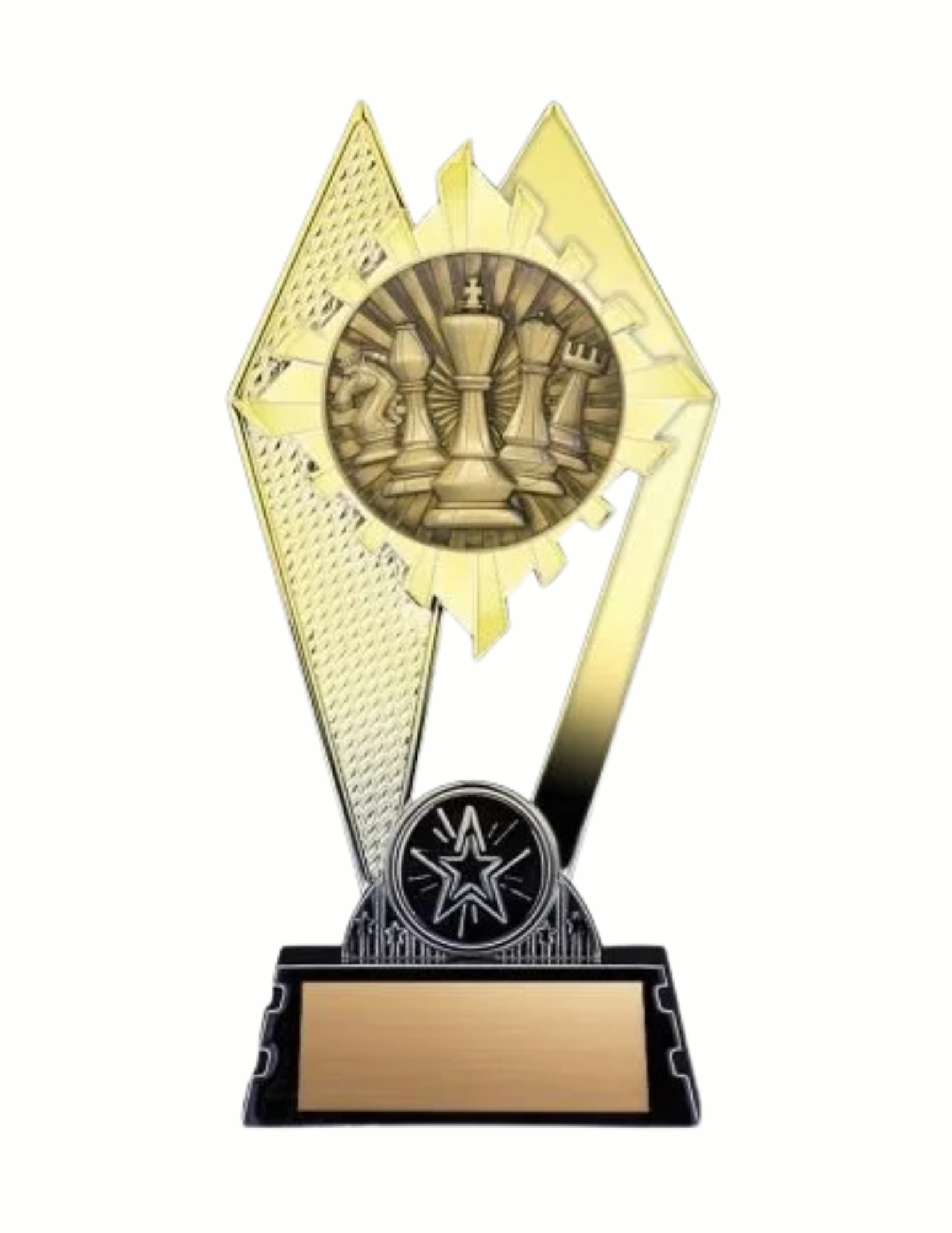 Citadel Chess Trophy- 2 Finishes, 3 Sizes (Includes Engraving)