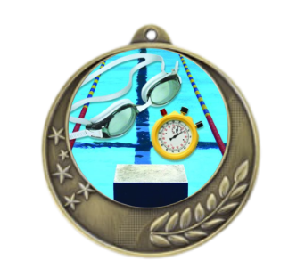 2.75" Coliseum Swimming Medal (Includes Ribbon)