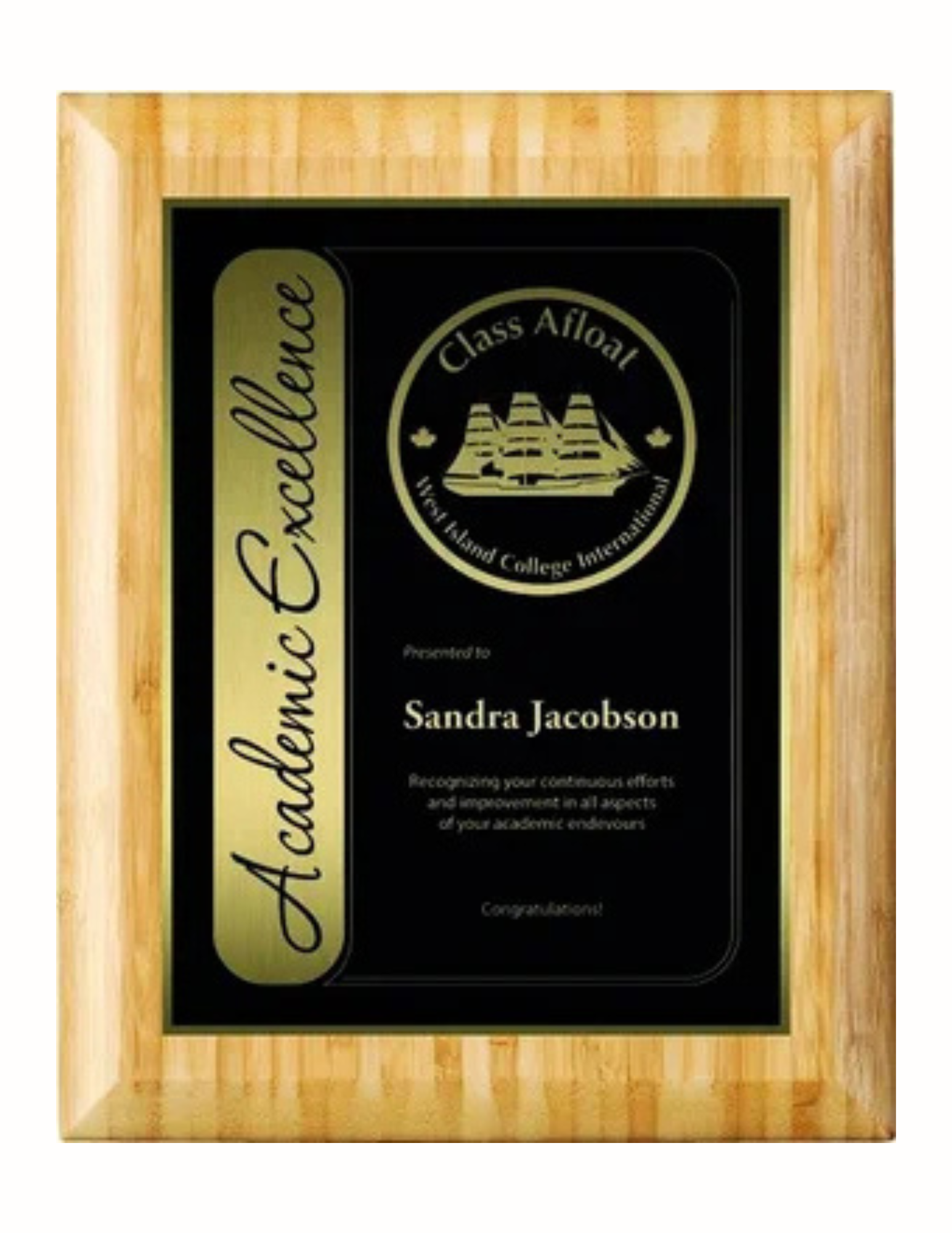 Bamboo Plaque with Plate- 4 Sizes (2 Custom Options)